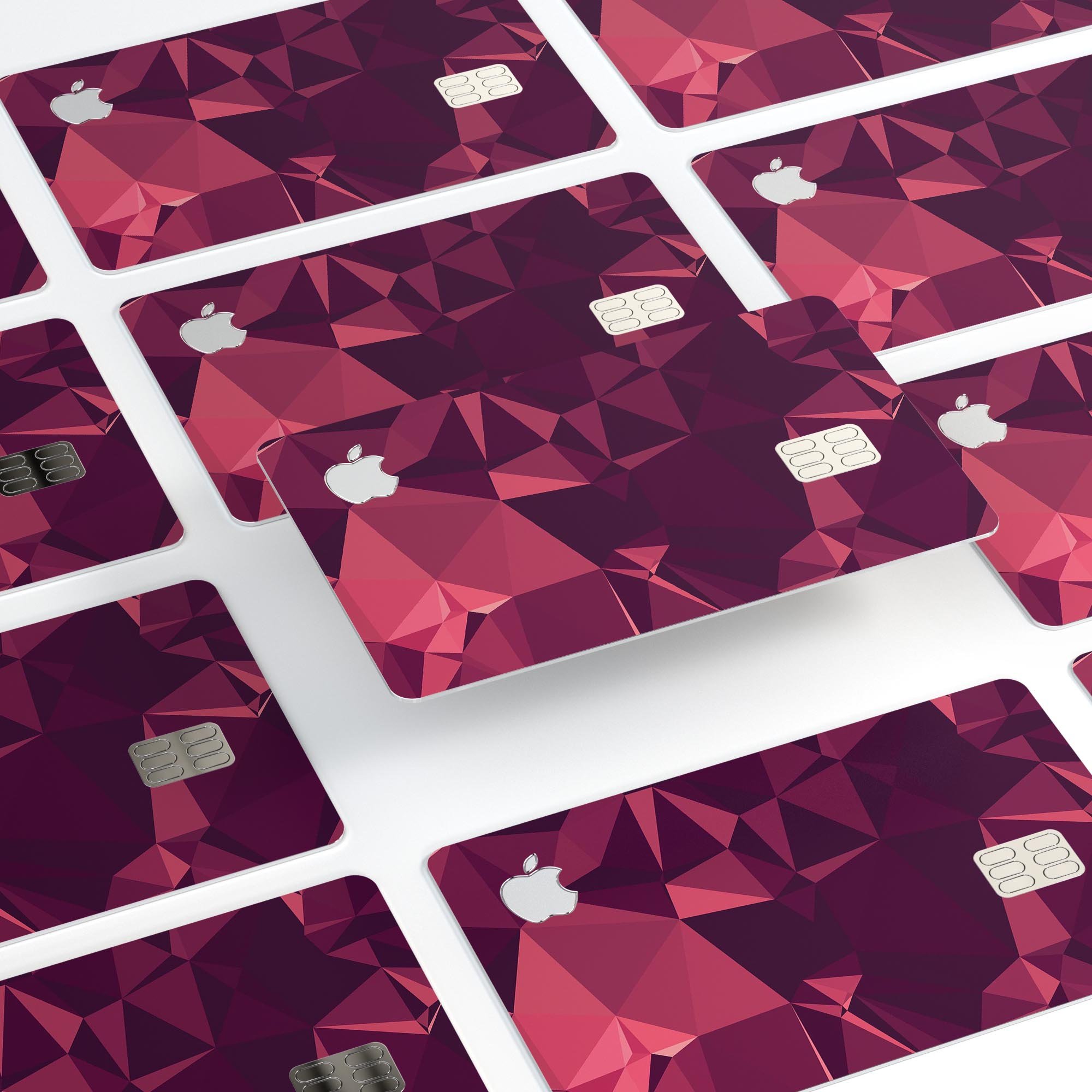 Dark Geometric V15 decal skin for Apple Card, showcasing premium vinyl design and protective features.