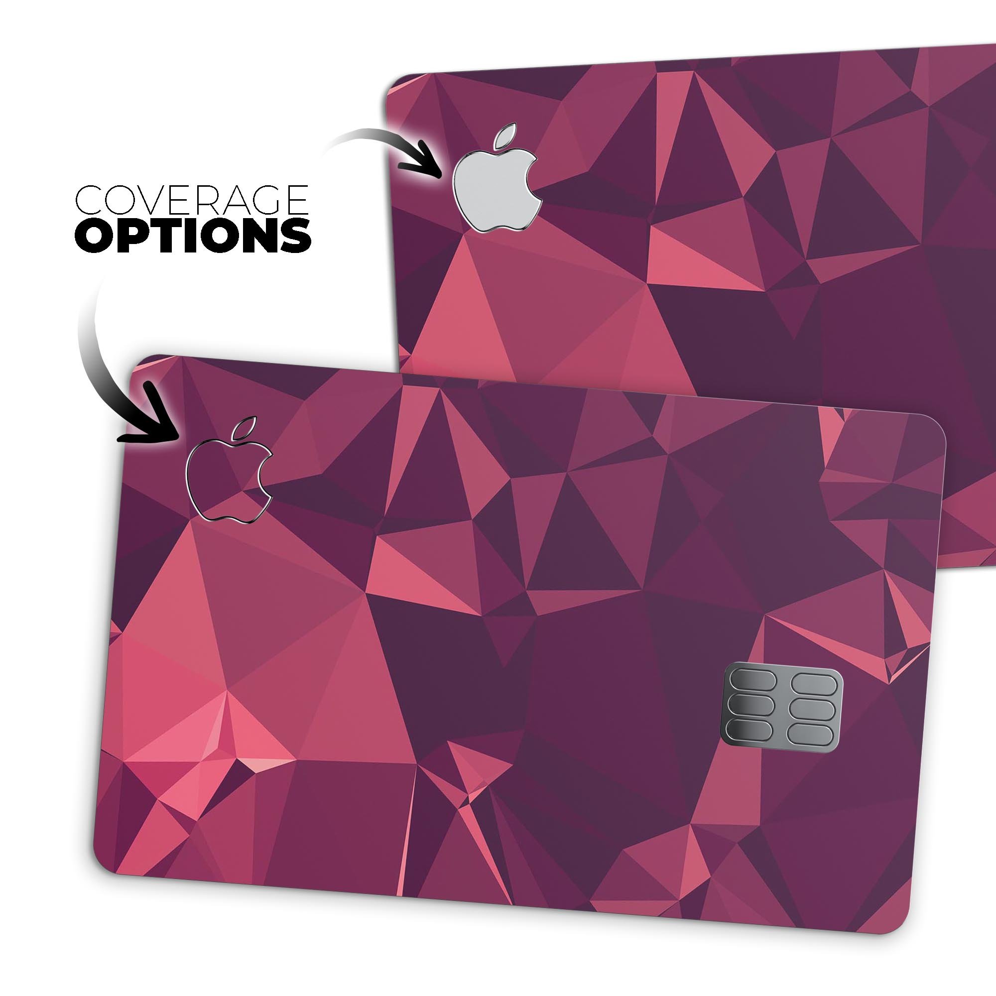 Dark Geometric V15 decal skin for Apple Card, showcasing premium vinyl design and protective features.