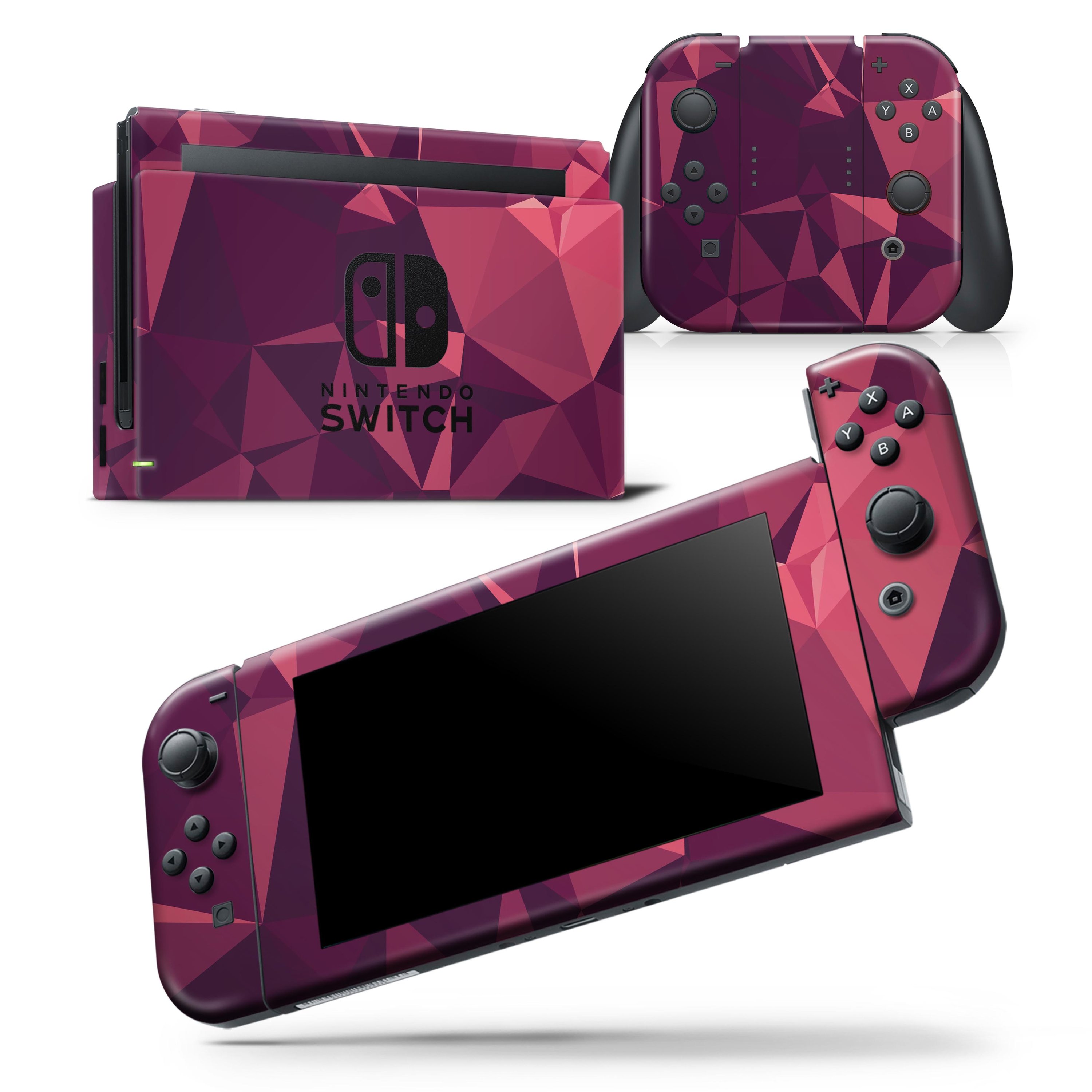 Dark Geometric V15 skin wrap decal for Nintendo Switch Lite, showcasing a stylish geometric design that fits snugly on the console.