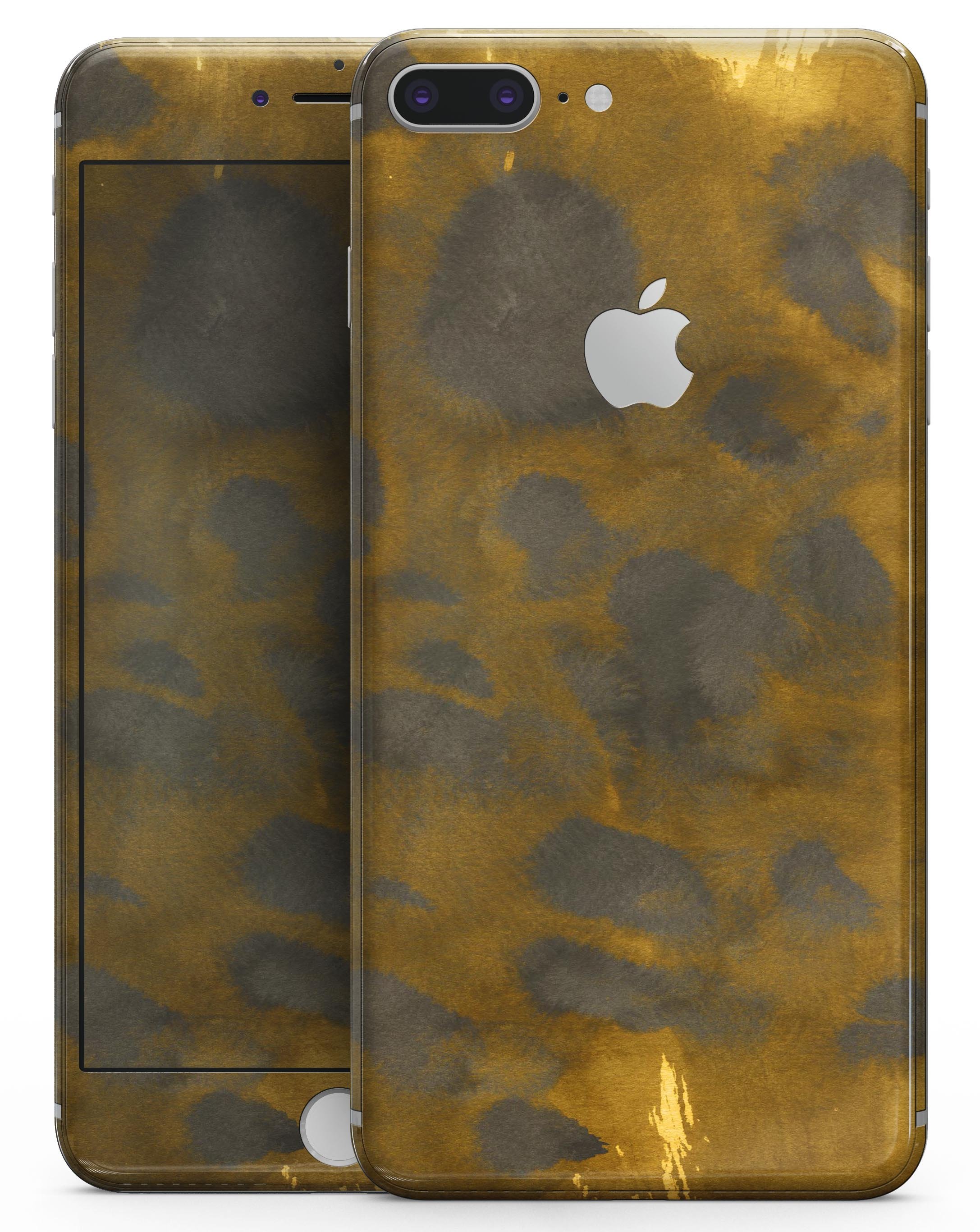 Dark Gold Caverns skin-kit for iPhone 8 and 8 Plus, showcasing a stylish design with premium vinyl finish.