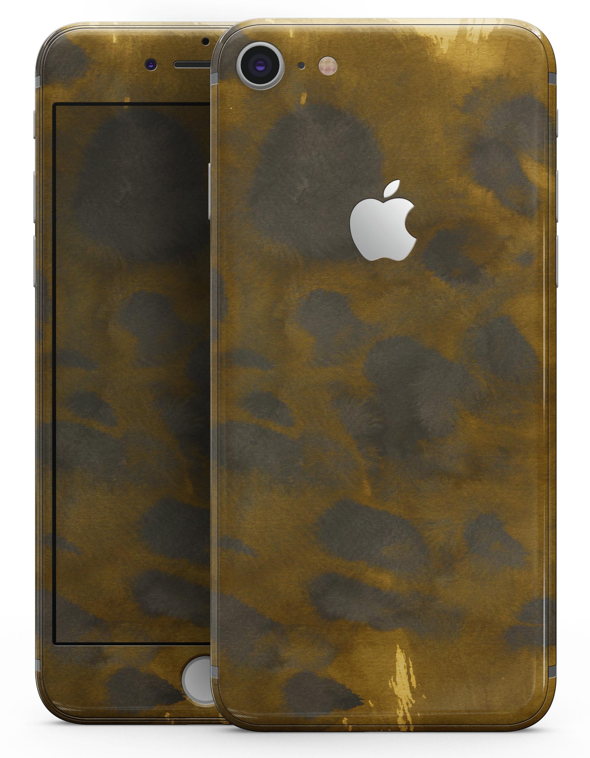 Dark Gold Caverns skin-kit for iPhone 8 and 8 Plus, showcasing a stylish design with premium vinyl finish.