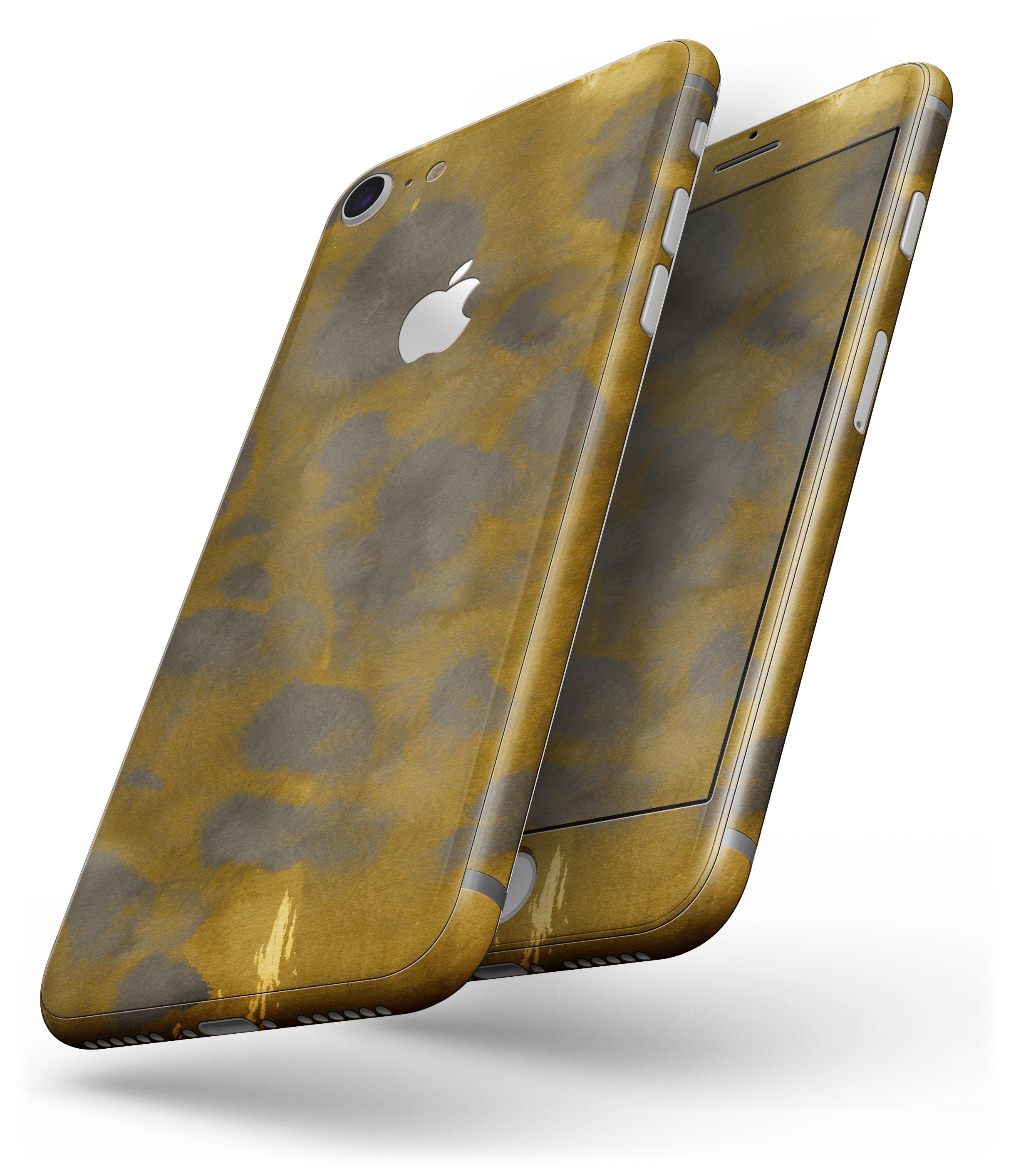 Dark Gold Caverns skin-kit for iPhone 8 and 8 Plus, showcasing a stylish design with premium vinyl finish.