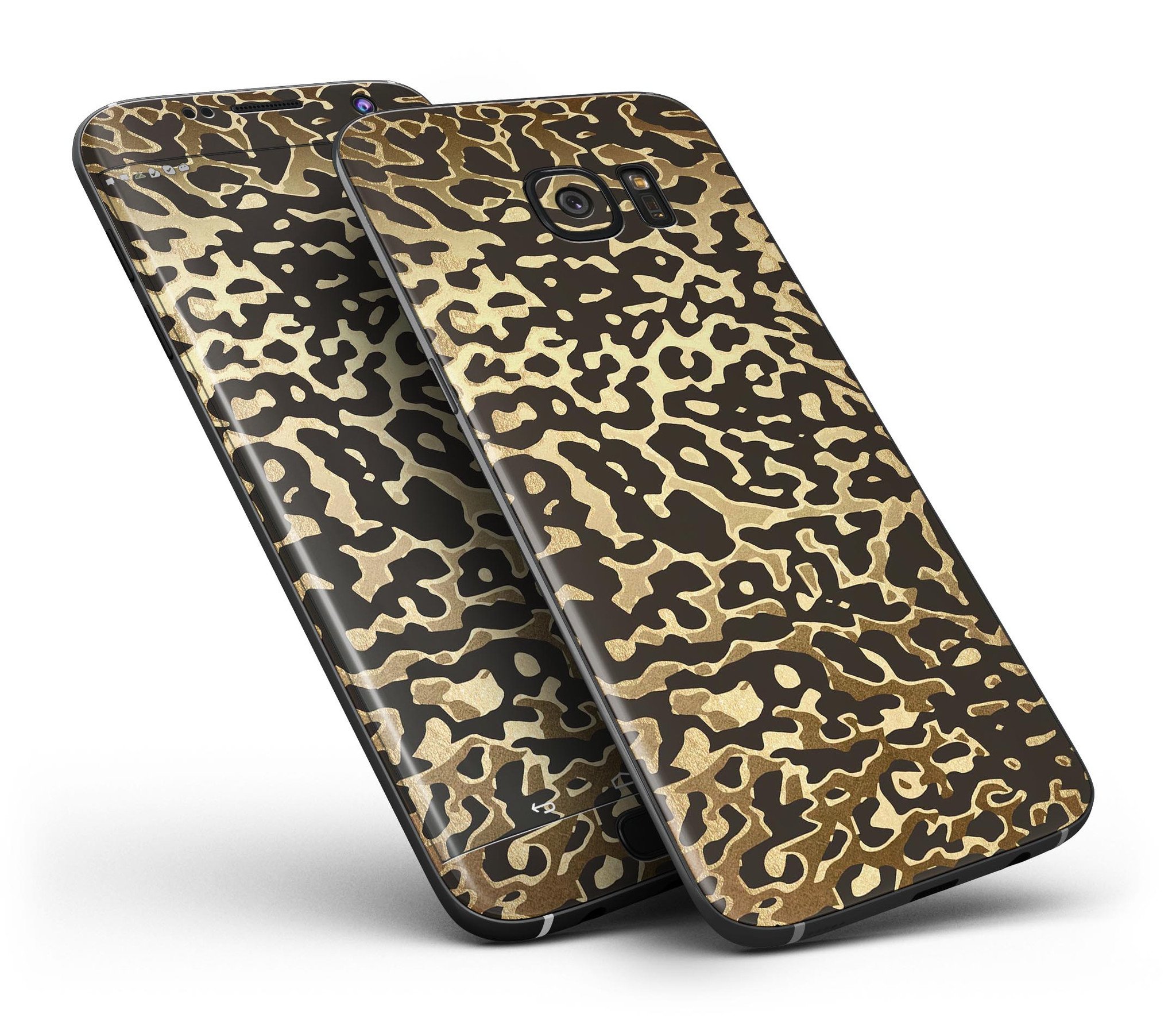 Dark Gold Flaked Animal v1 Full Body Skin-Kit for Samsung Galaxy S7 and S7 Edge, showcasing a stylish design and premium vinyl material.