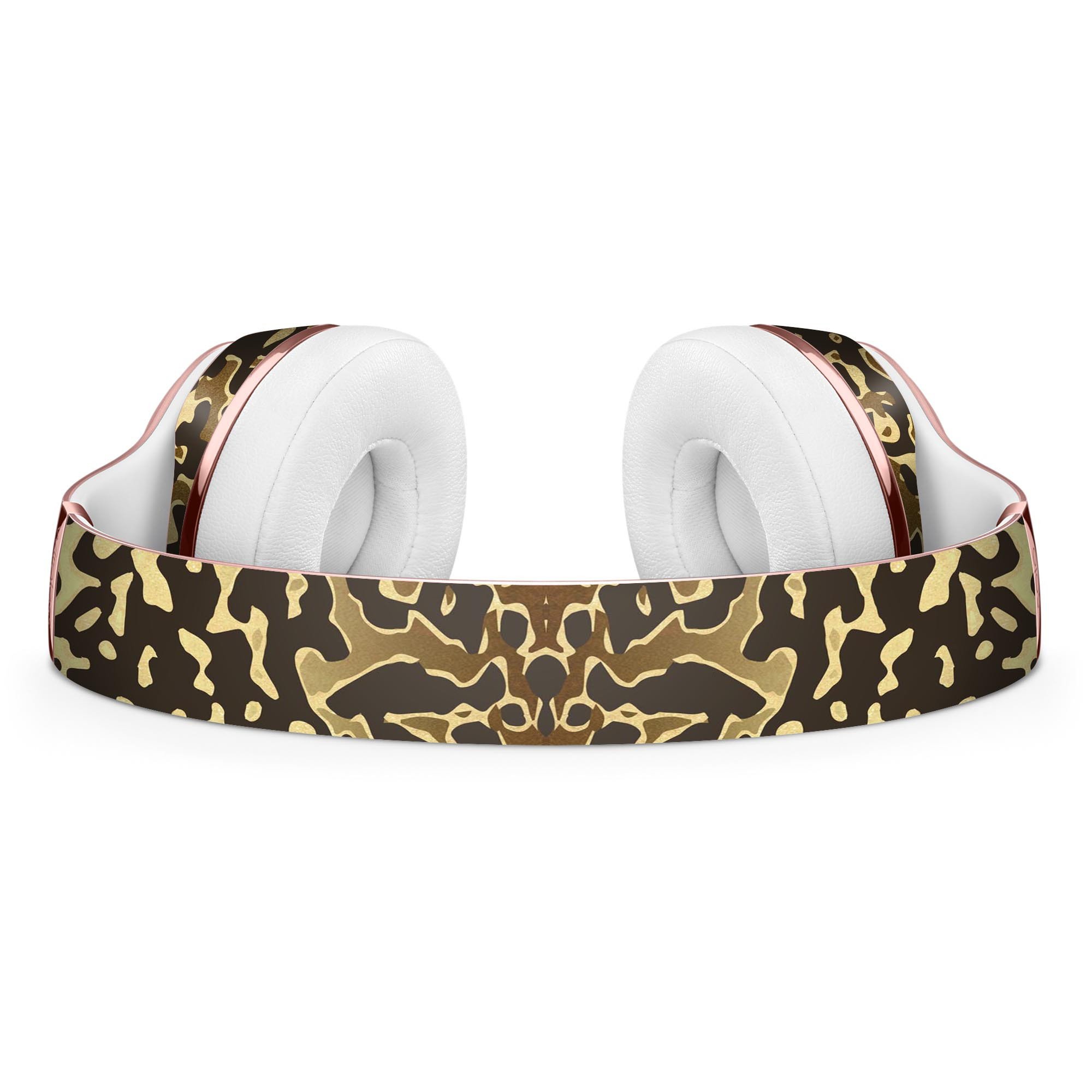 Dark Gold Flaked Full-Body Skin Kit for Beats by Dre Solo 3 Wireless Headphones, showcasing a stylish design and premium vinyl material.