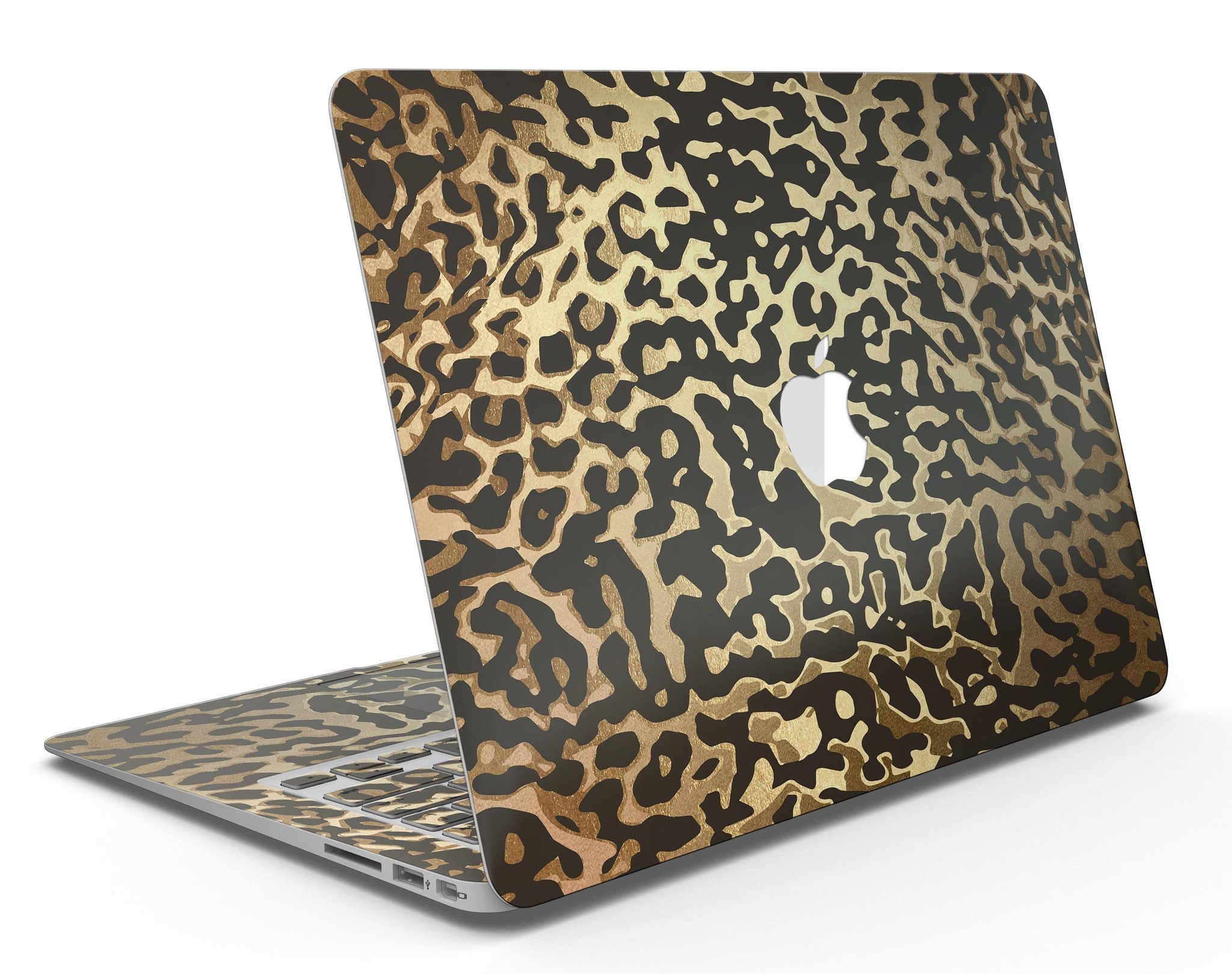 Dark Gold Flaked Animal v1 MacBook Air Skin Kit showcasing a stylish design with premium vinyl material.