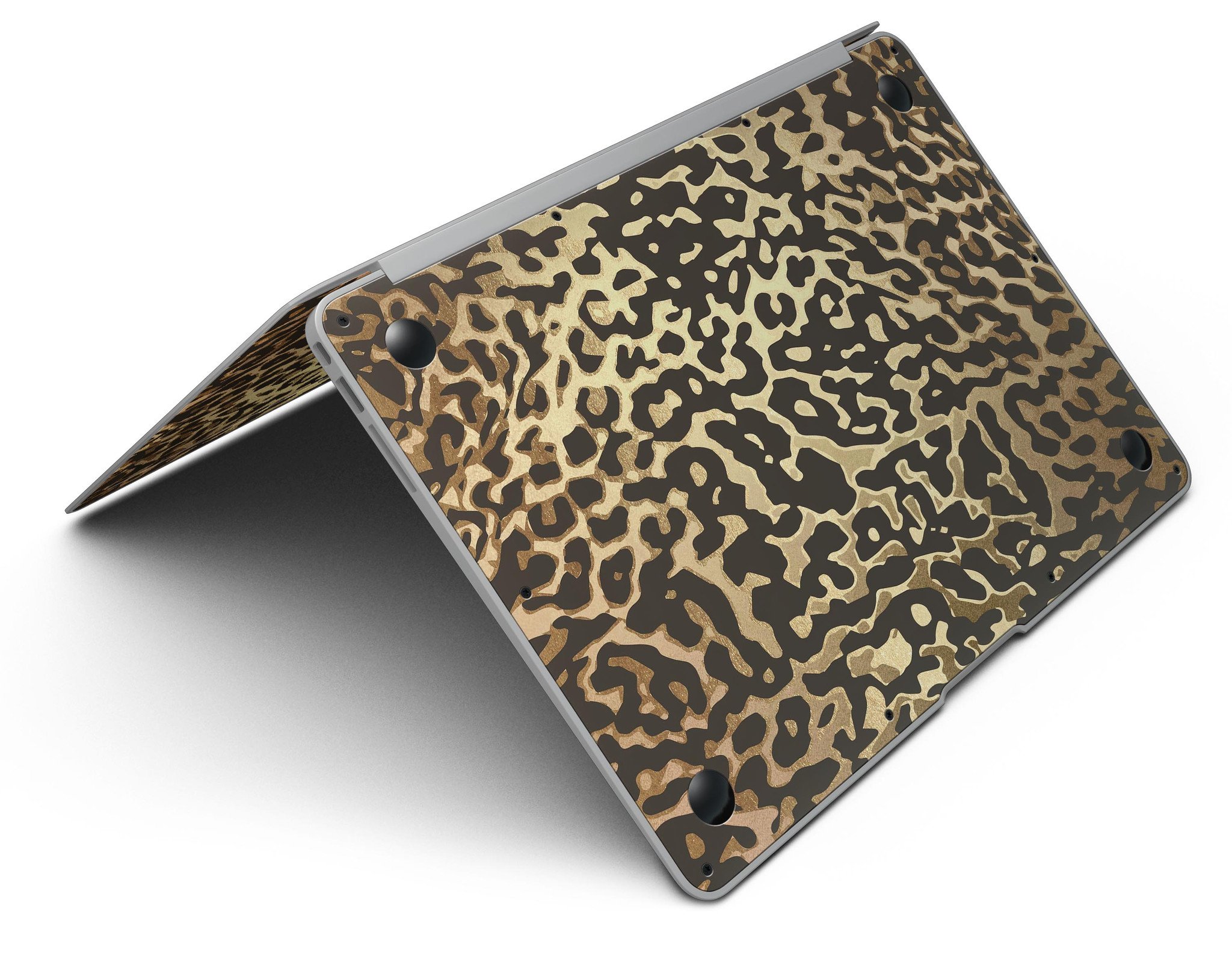 Dark Gold Flaked Animal v1 MacBook Air Skin Kit showcasing a stylish design with premium vinyl material.