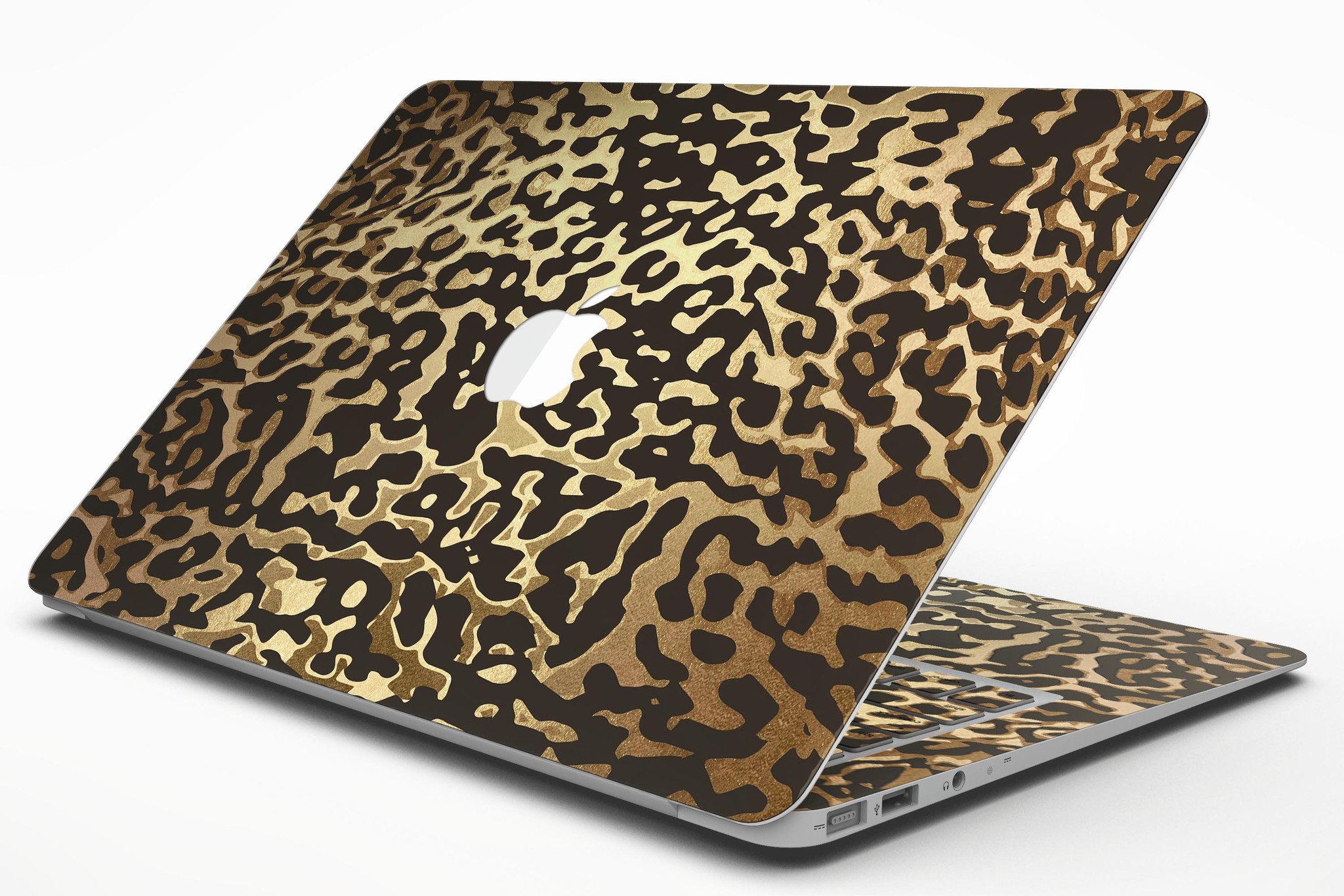 Dark Gold Flaked Animal v1 MacBook Air Skin Kit showcasing a stylish design with premium vinyl material.