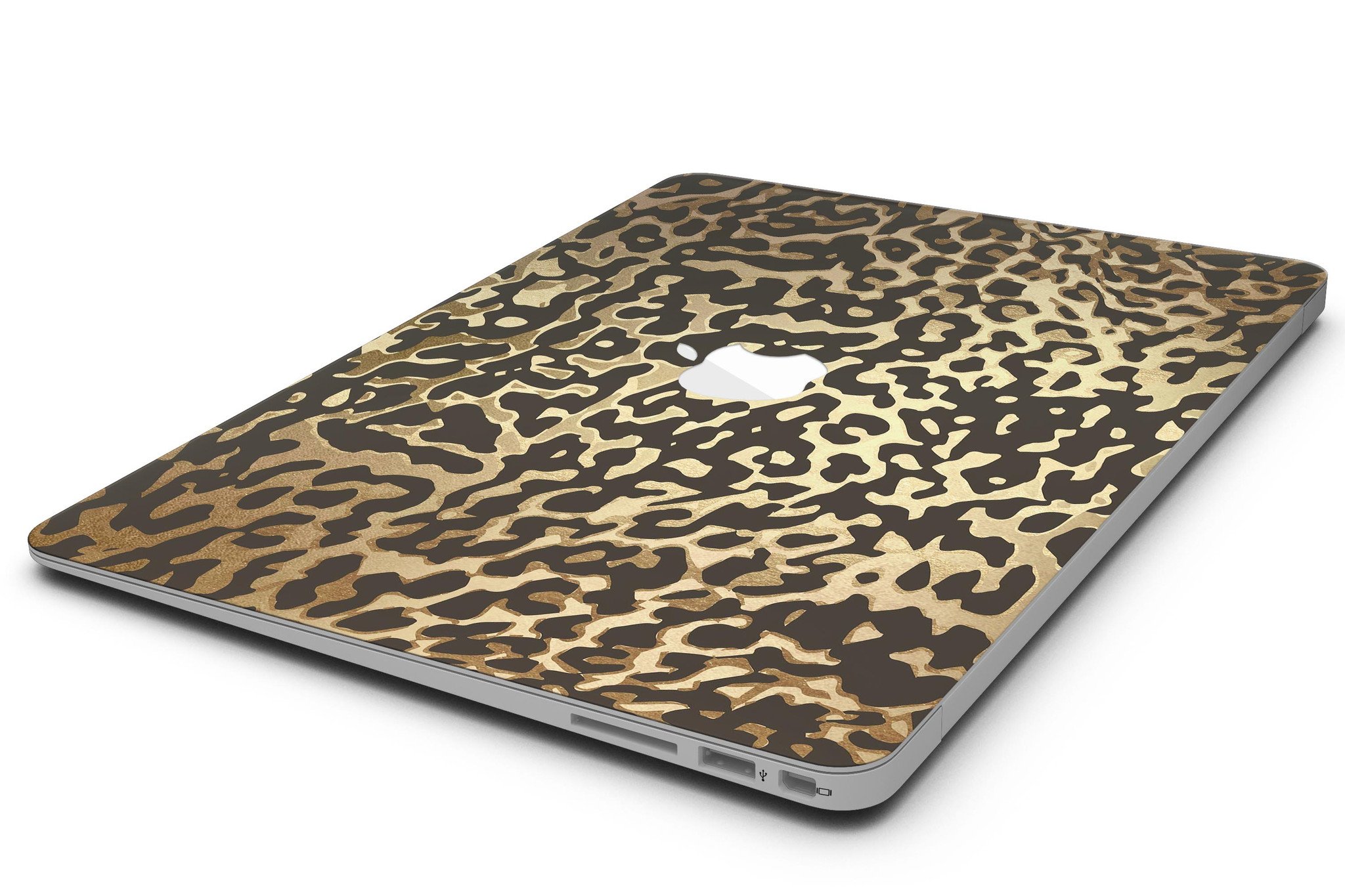 Dark Gold Flaked Animal v1 MacBook Air Skin Kit showcasing a stylish design with premium vinyl material.