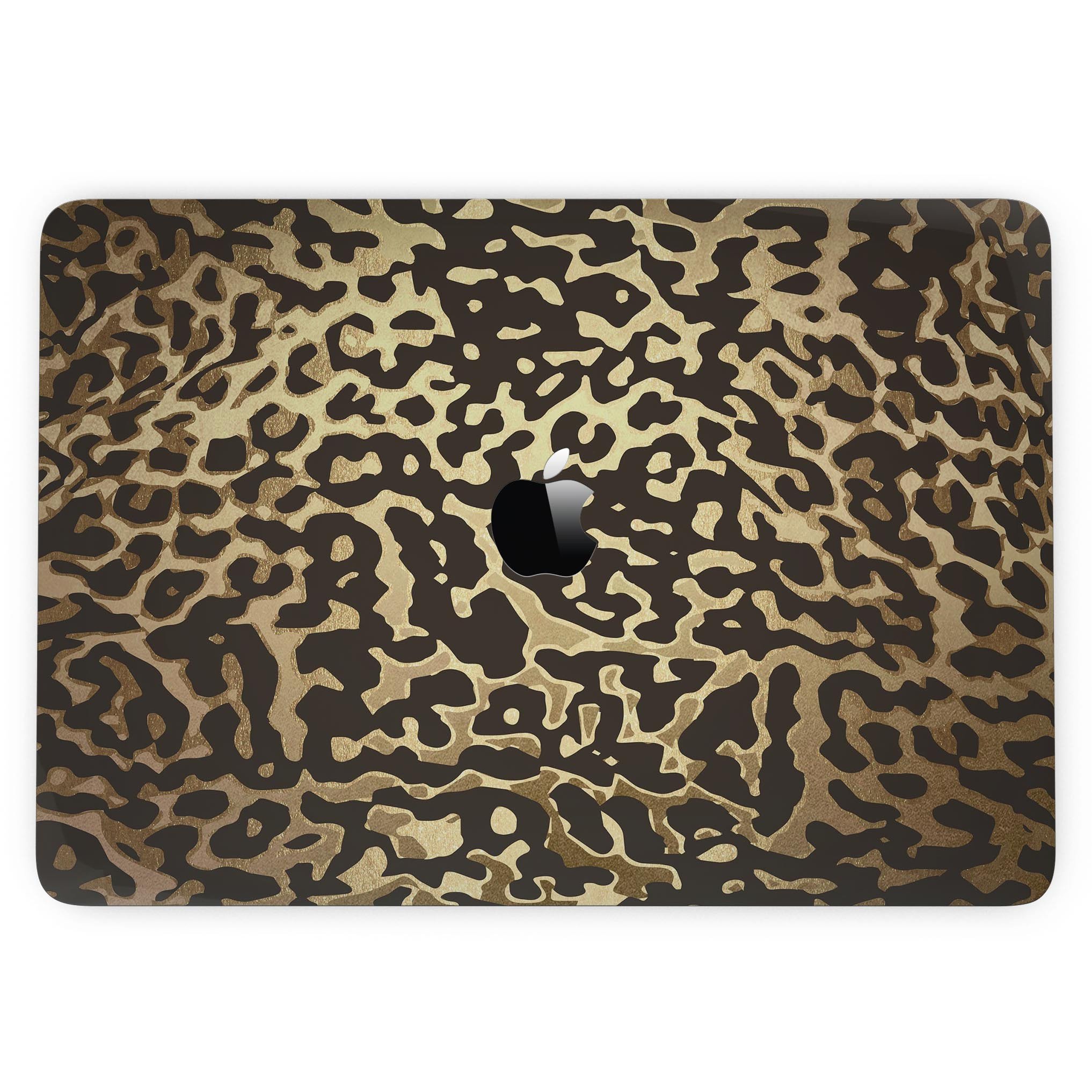 Dark Gold Flaked Animal v1 Skin Kit for MacBook Pro with Touch Bar, showcasing a stylish design and premium vinyl material.