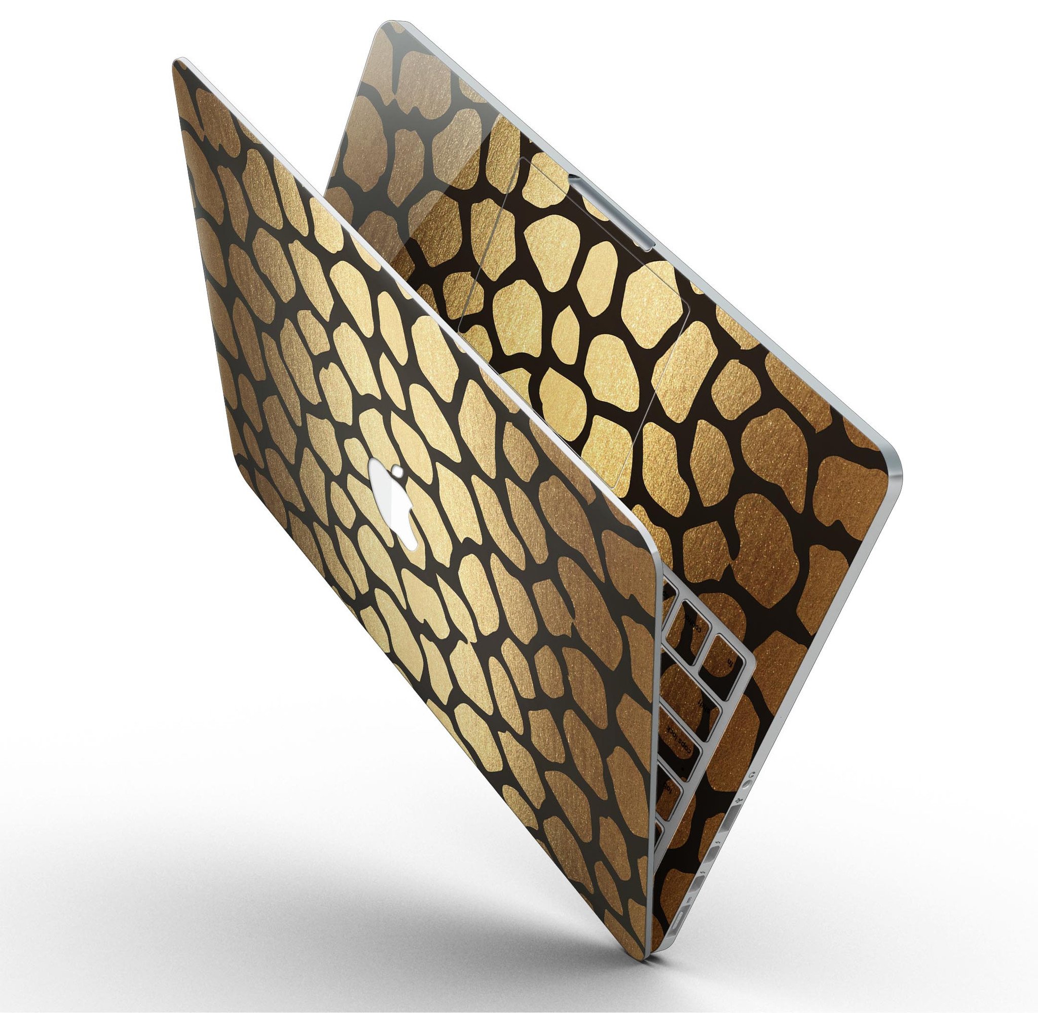 Dark Gold Flaked Animal v2 skin for MacBook Pro with Retina Display, showcasing a stylish design that protects the device.