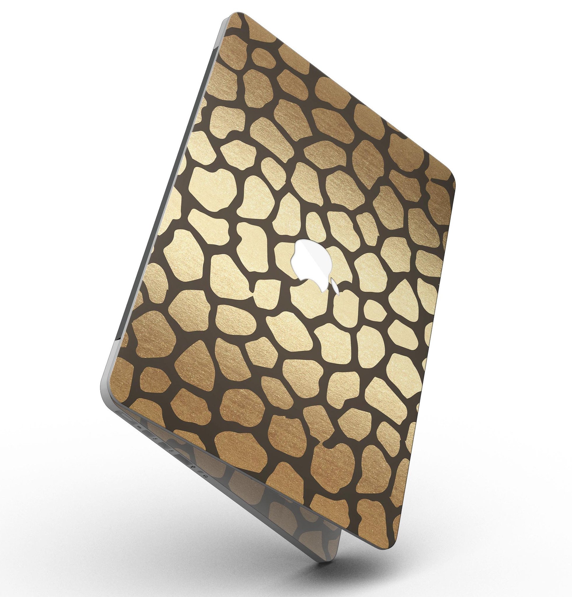 Dark Gold Flaked Animal v2 skin for MacBook Pro with Retina Display, showcasing a stylish design that protects the device.