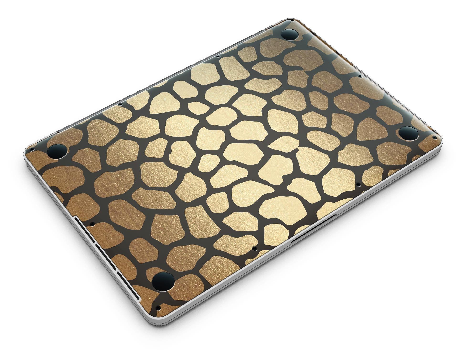 Dark Gold Flaked Animal v2 skin for MacBook Pro with Retina Display, showcasing a stylish design that protects the device.