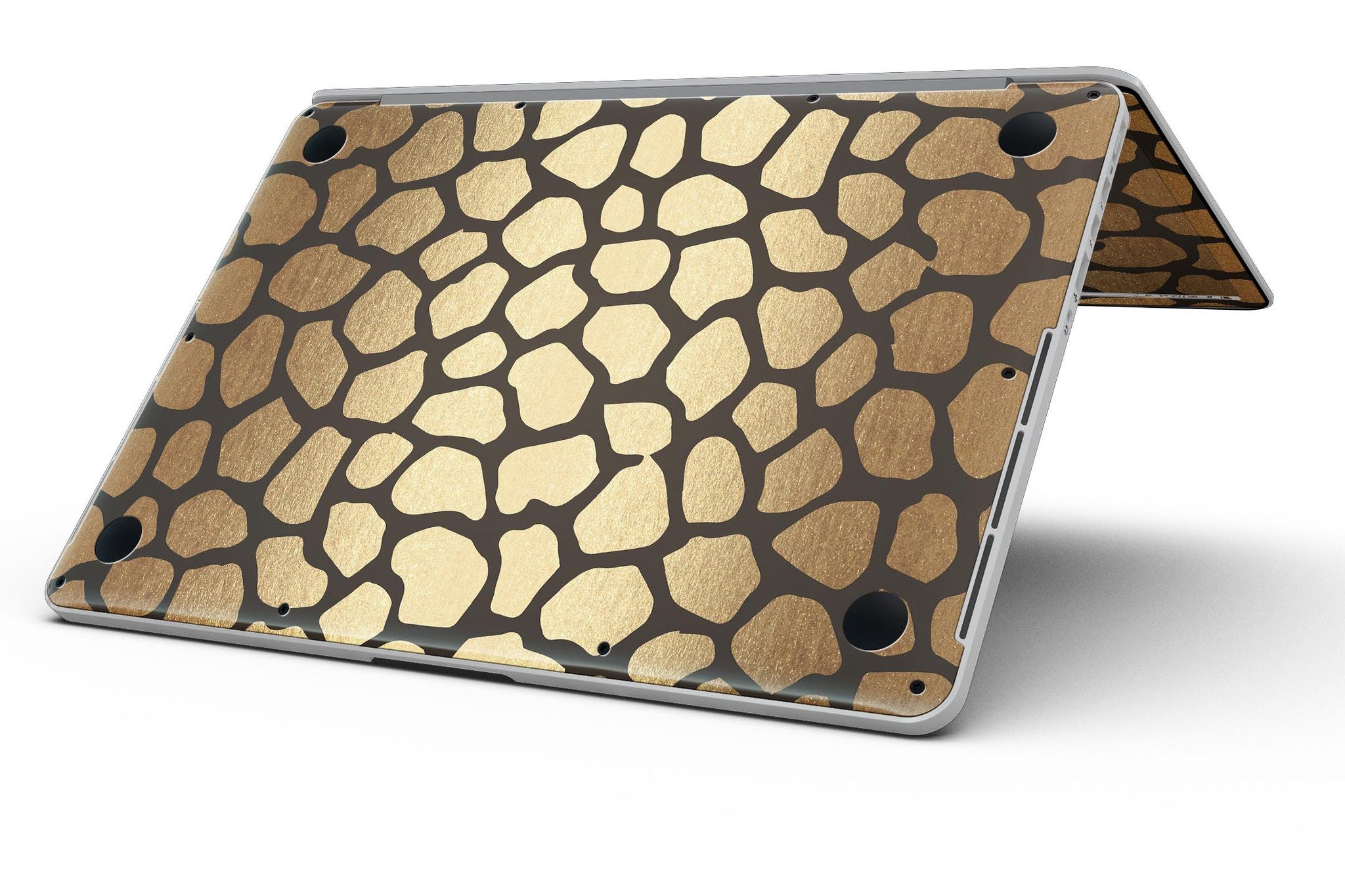 Dark Gold Flaked Animal v2 skin for MacBook Pro with Retina Display, showcasing a stylish design that protects the device.