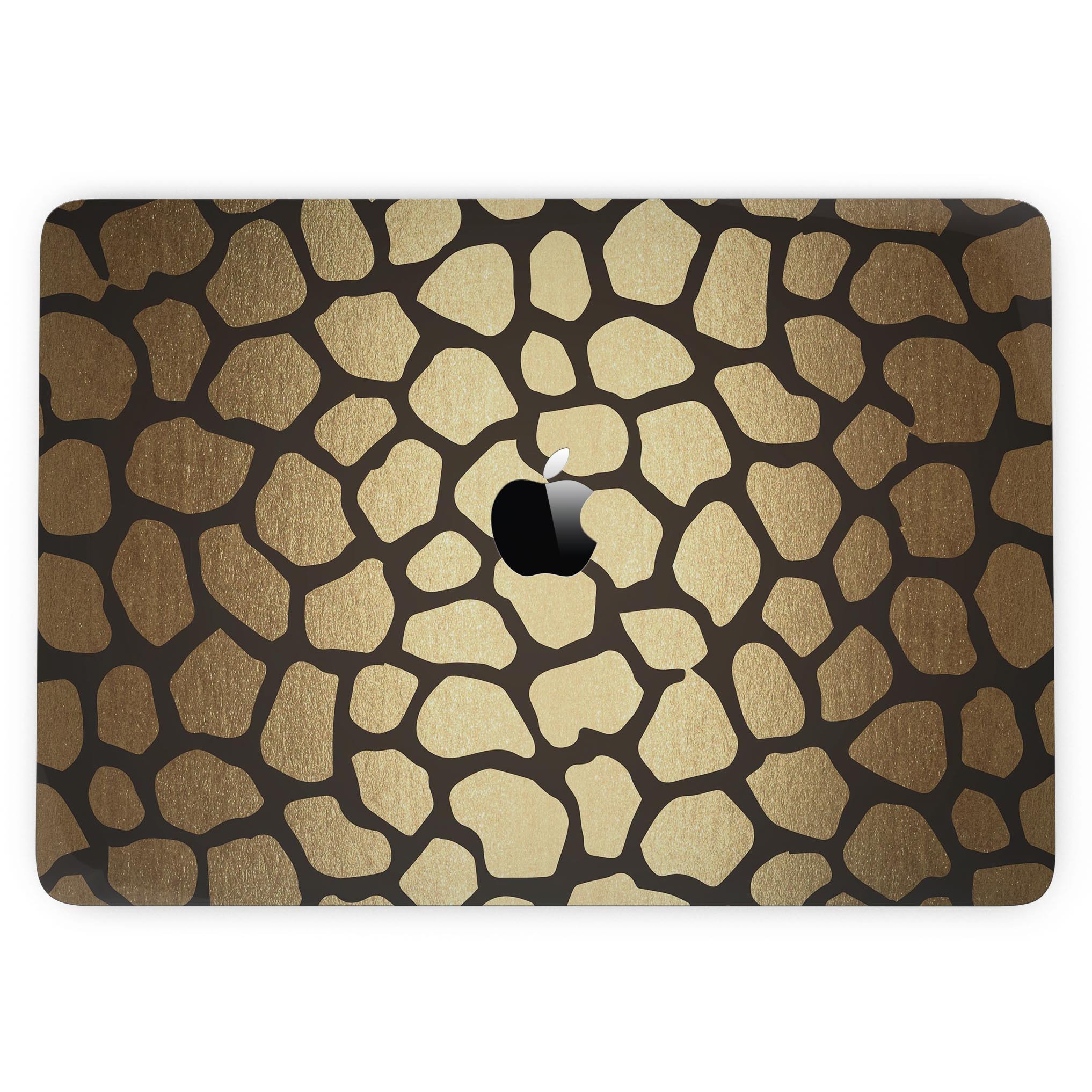 Dark Gold Flaked Animal v2 skin kit for MacBook Pro with Touch Bar, showcasing a stylish design and premium vinyl material.