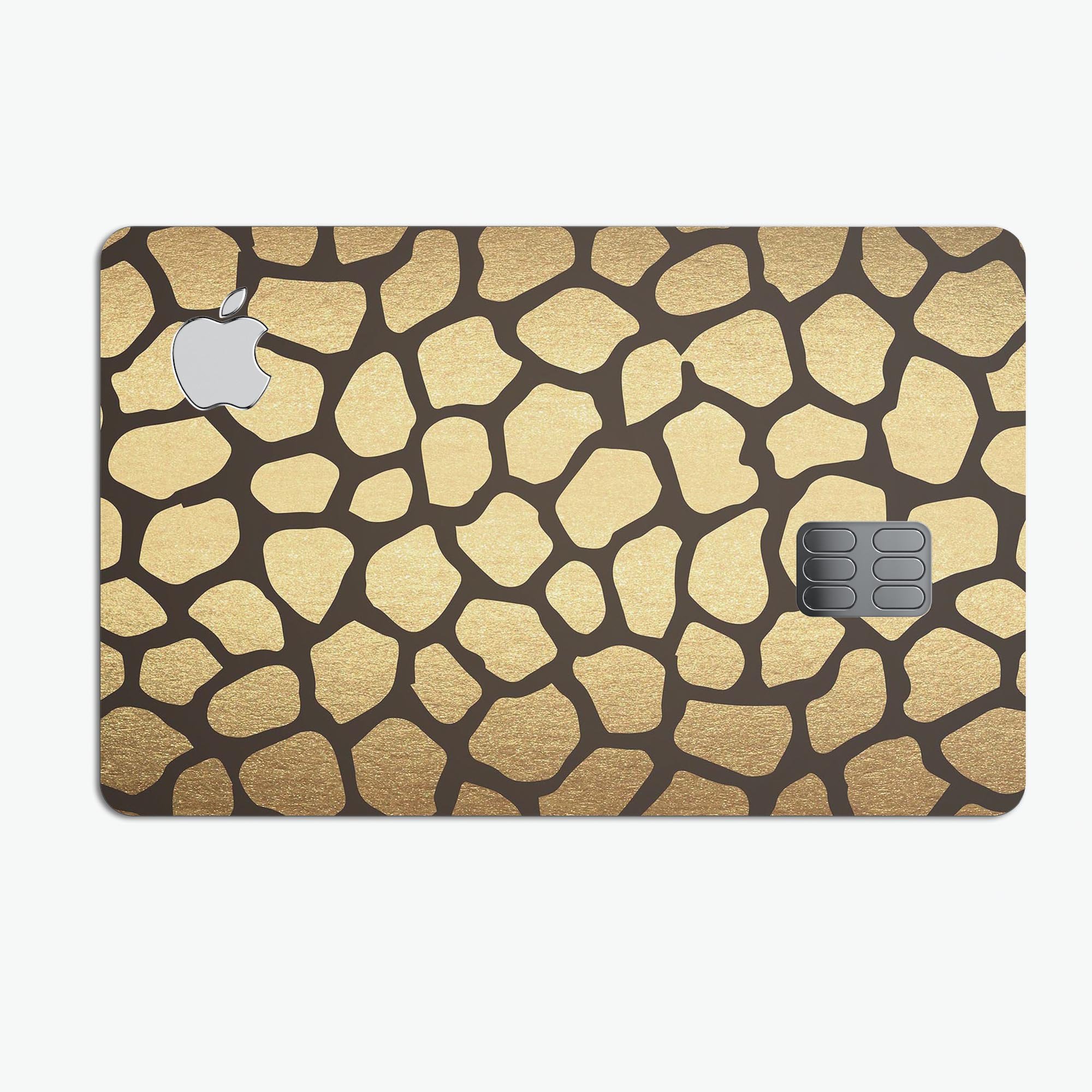 Dark Gold Flaked Animal v2 decal skin for Apple Card, showcasing premium vinyl material and stylish design.