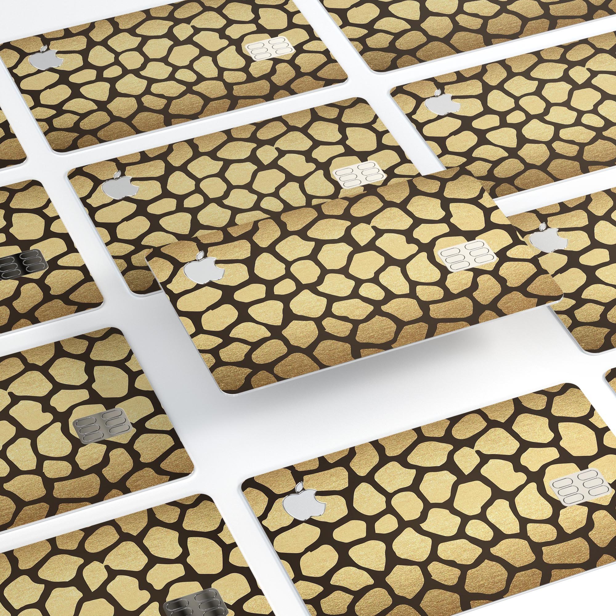 Dark Gold Flaked Animal v2 decal skin for Apple Card, showcasing premium vinyl material and stylish design.