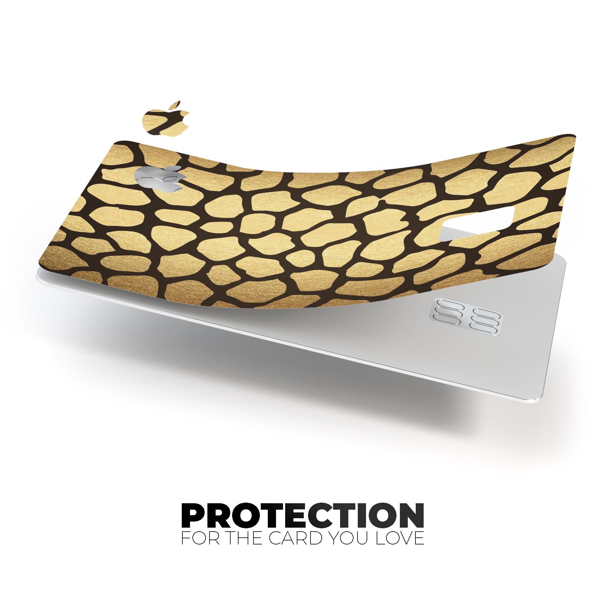 Dark Gold Flaked Animal v2 decal skin for Apple Card, showcasing premium vinyl material and stylish design.