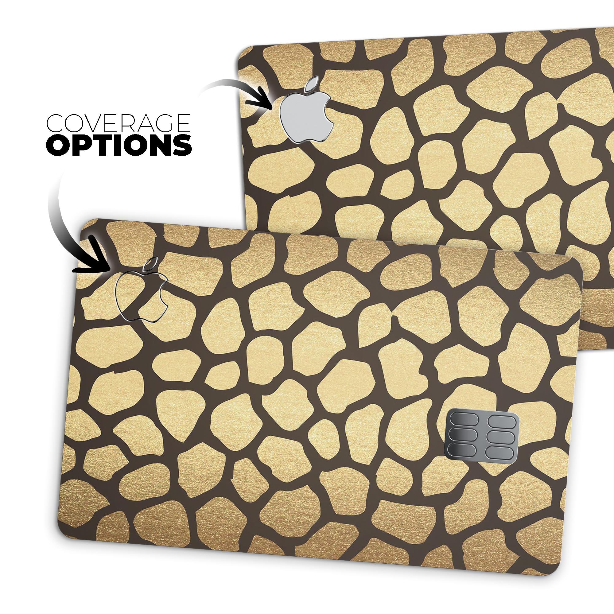 Dark Gold Flaked Animal v2 decal skin for Apple Card, showcasing premium vinyl material and stylish design.