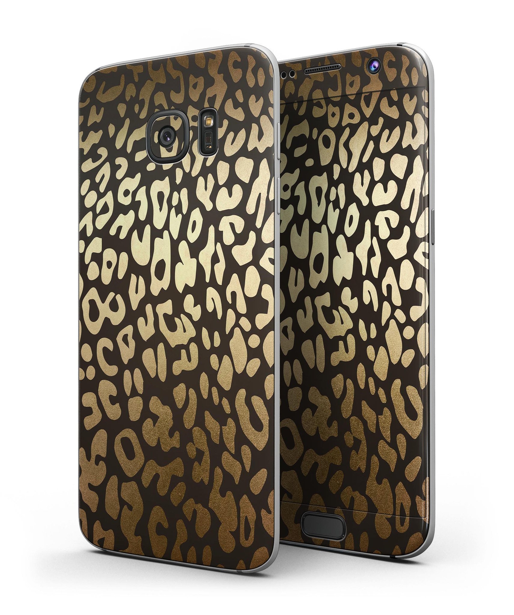 Dark Gold Flaked Animal v3 Full Body Skin-Kit for Samsung Galaxy S7 and S7 Edge, showcasing premium vinyl design and finishes.