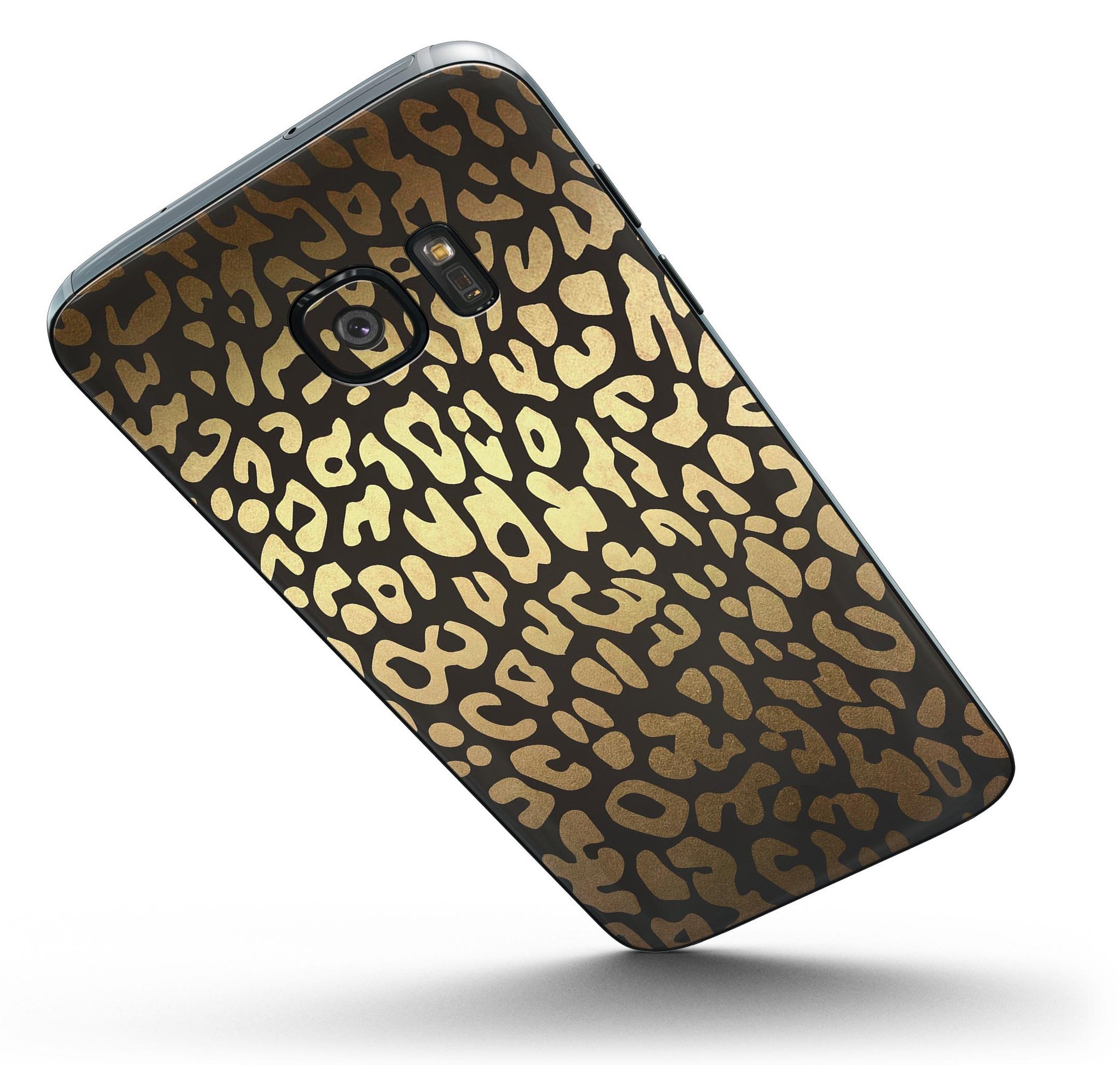 Dark Gold Flaked Animal v3 Full Body Skin-Kit for Samsung Galaxy S7 and S7 Edge, showcasing premium vinyl design and finishes.