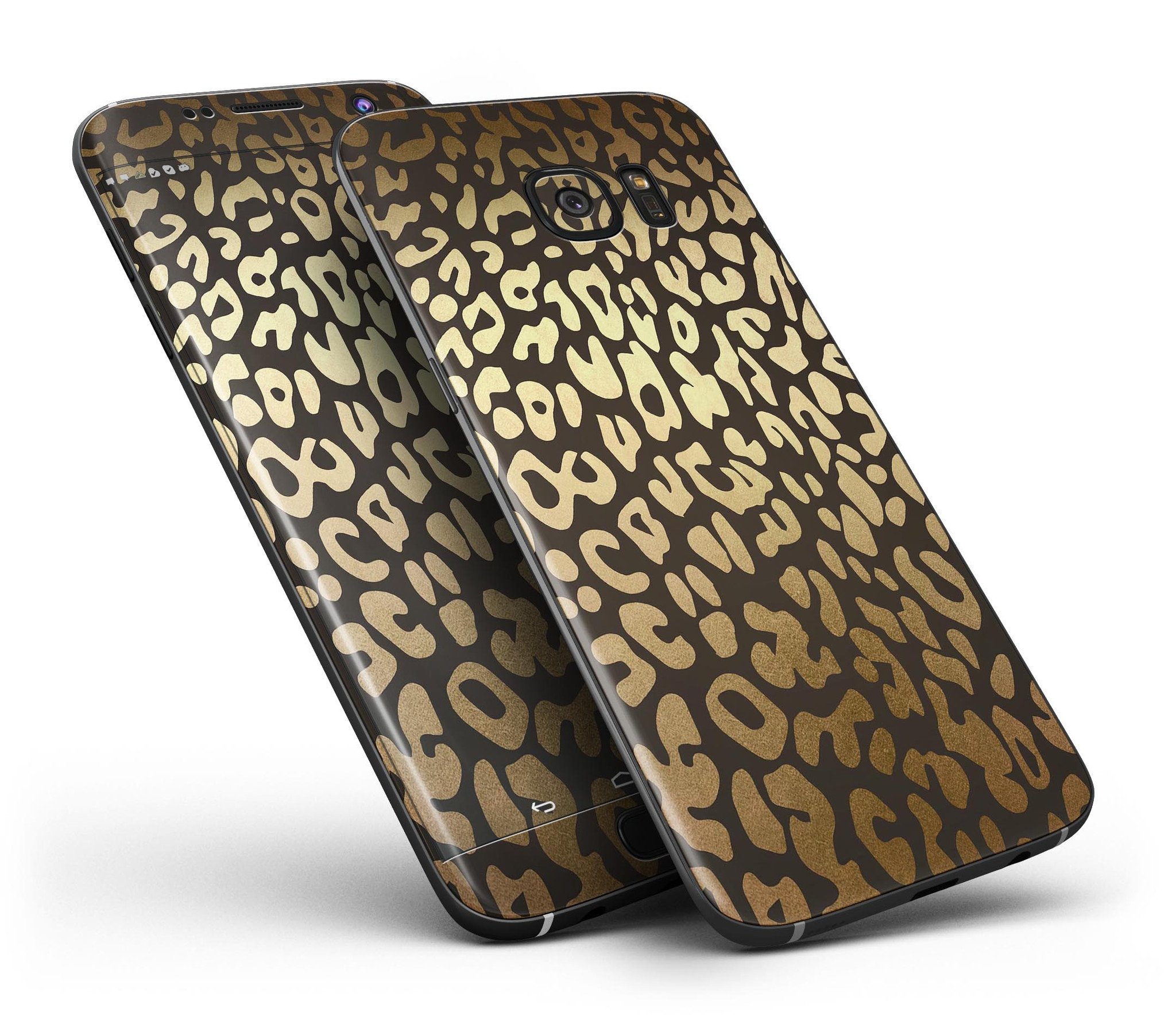 Dark Gold Flaked Animal v3 Full Body Skin-Kit for Samsung Galaxy S7 and S7 Edge, showcasing premium vinyl design and finishes.