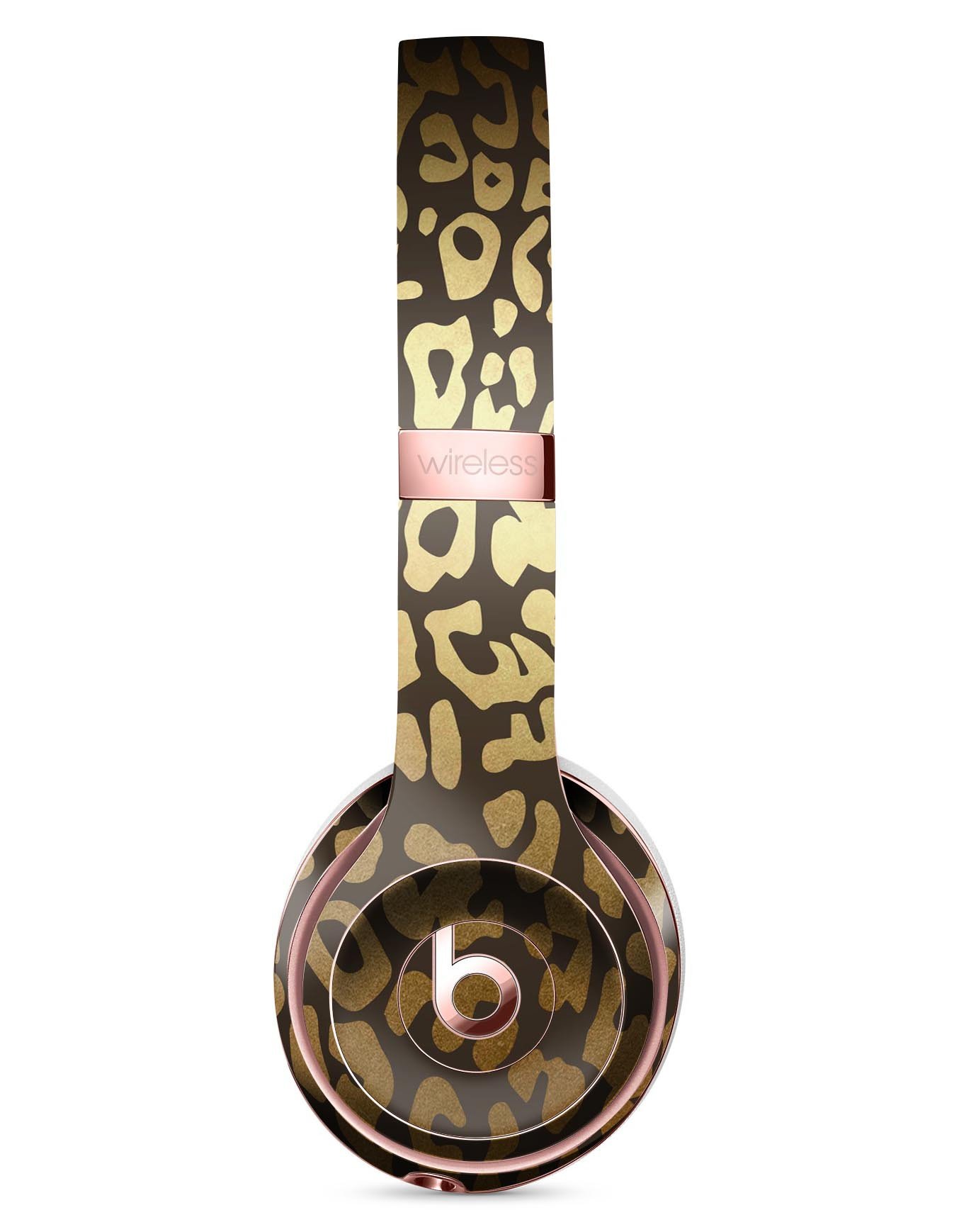 Dark Gold Flaked Animal v3 Full-Body Skin Kit designed for Beats by Dre Solo 3 Wireless Headphones, showcasing a stylish and protective design.