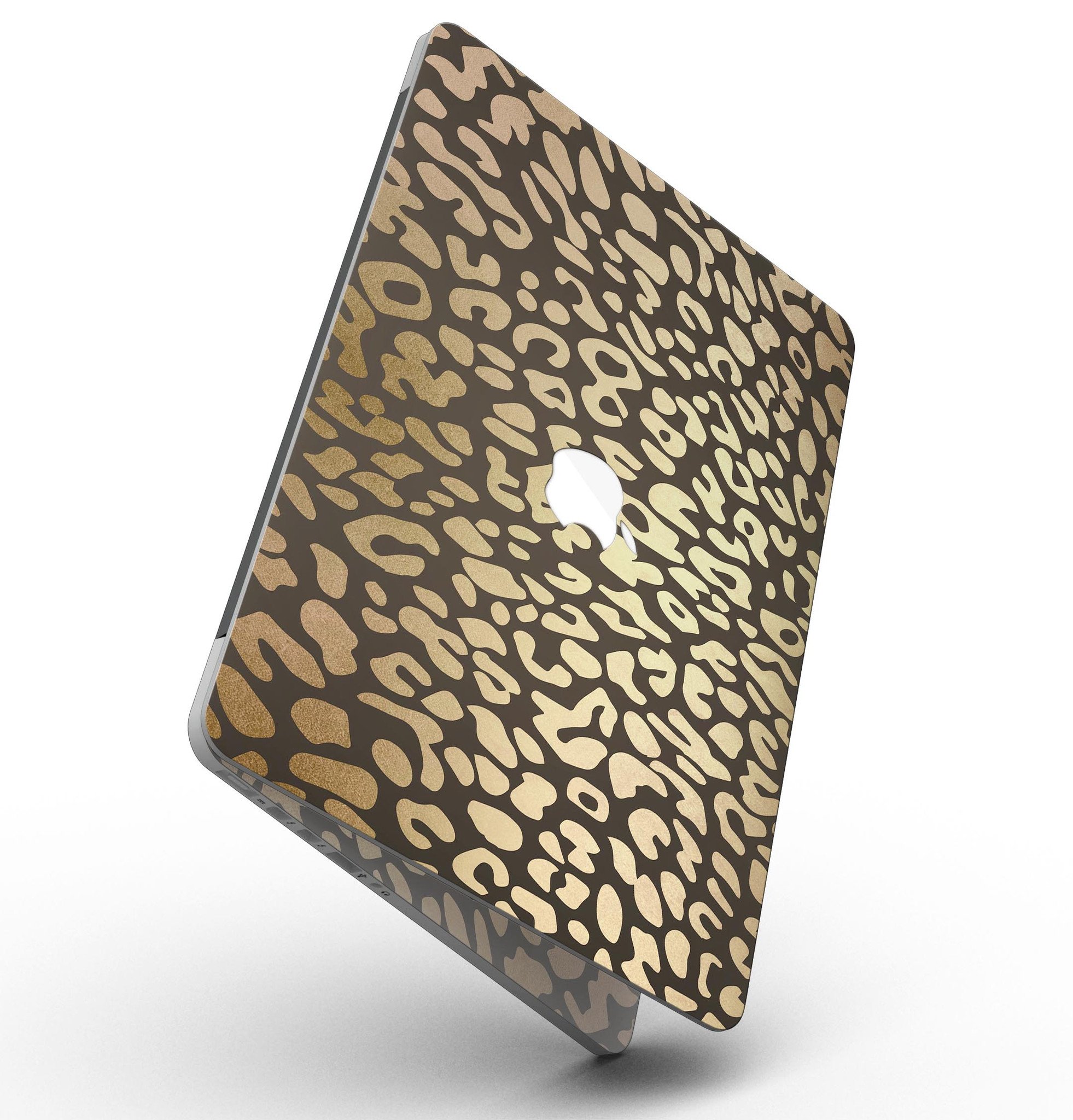 Dark Gold Flaked Animal v3 skin for MacBook Pro with Retina Display, showcasing a stylish design that protects the device.