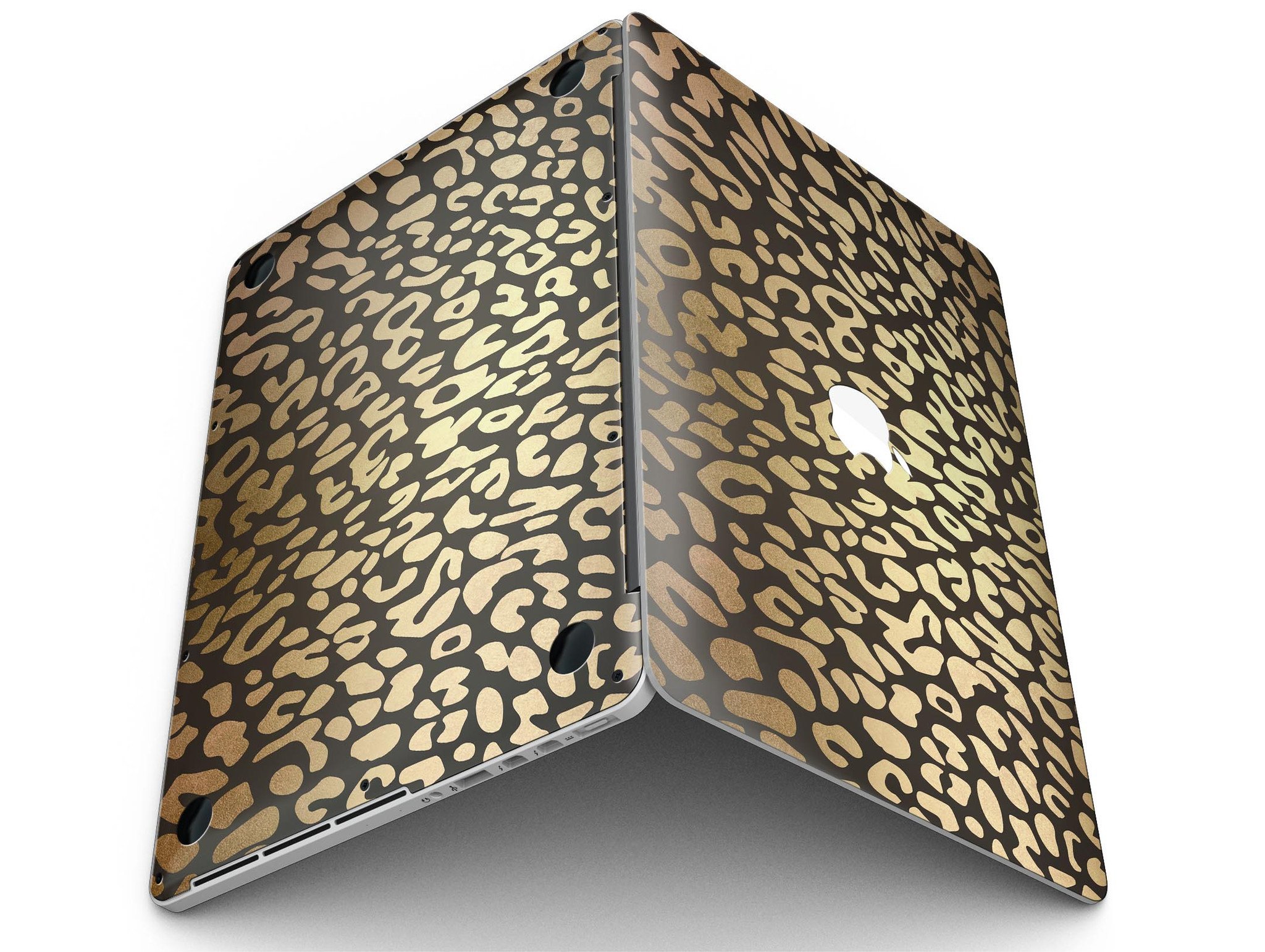 Dark Gold Flaked Animal v3 skin for MacBook Pro with Retina Display, showcasing a stylish design that protects the device.