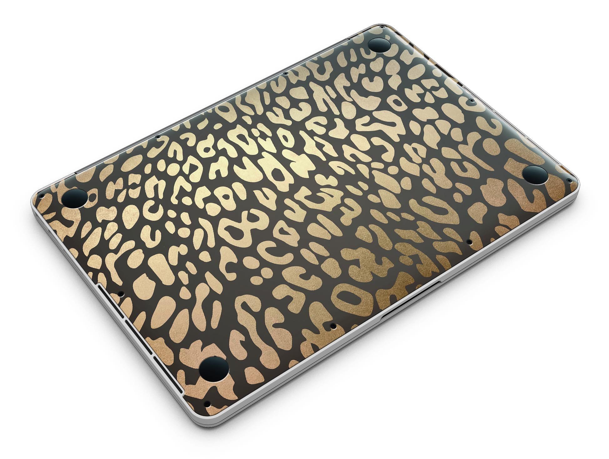 Dark Gold Flaked Animal v3 skin for MacBook Pro with Retina Display, showcasing a stylish design that protects the device.