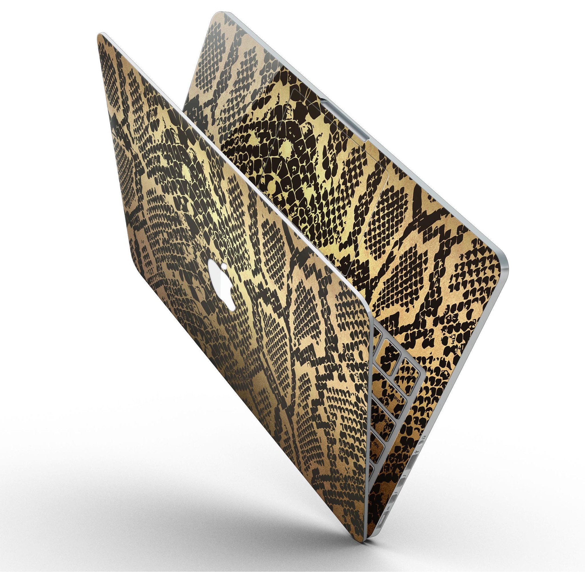 Dark Gold Flaked Animal v4 skin for MacBook Pro with Retina Display, showcasing a stylish design that protects the device.