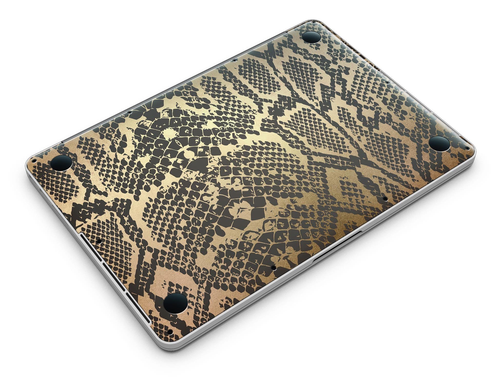 Dark Gold Flaked Animal v4 skin for MacBook Pro with Retina Display, showcasing a stylish design that protects the device.