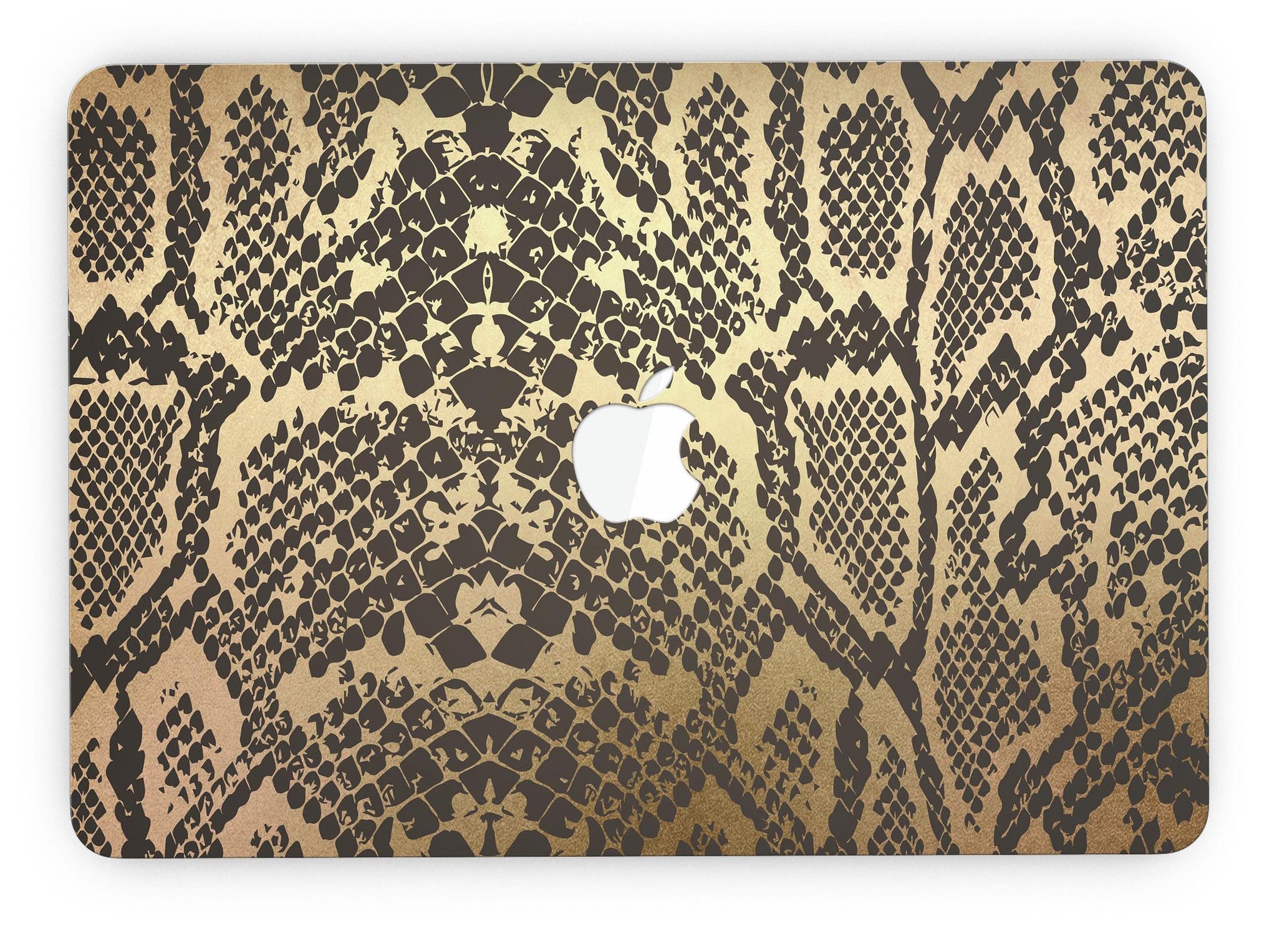 Dark Gold Flaked Animal v4 skin for MacBook Pro with Retina Display, showcasing a stylish design that protects the device.