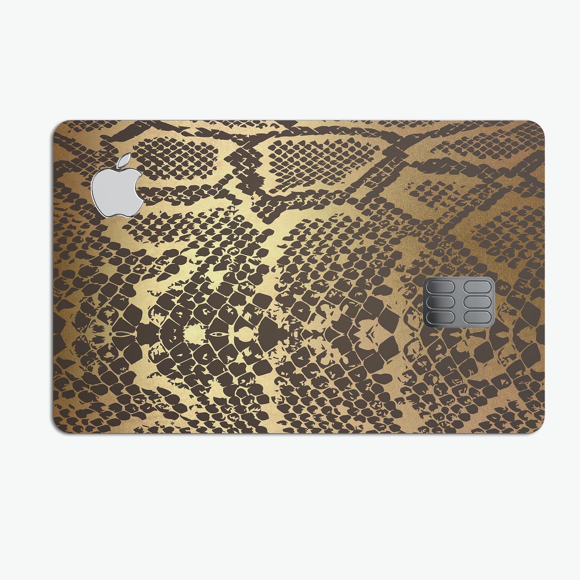 Dark Gold Flaked Animal v4 skin kit for Apple Card, showcasing premium vinyl design and finishes.