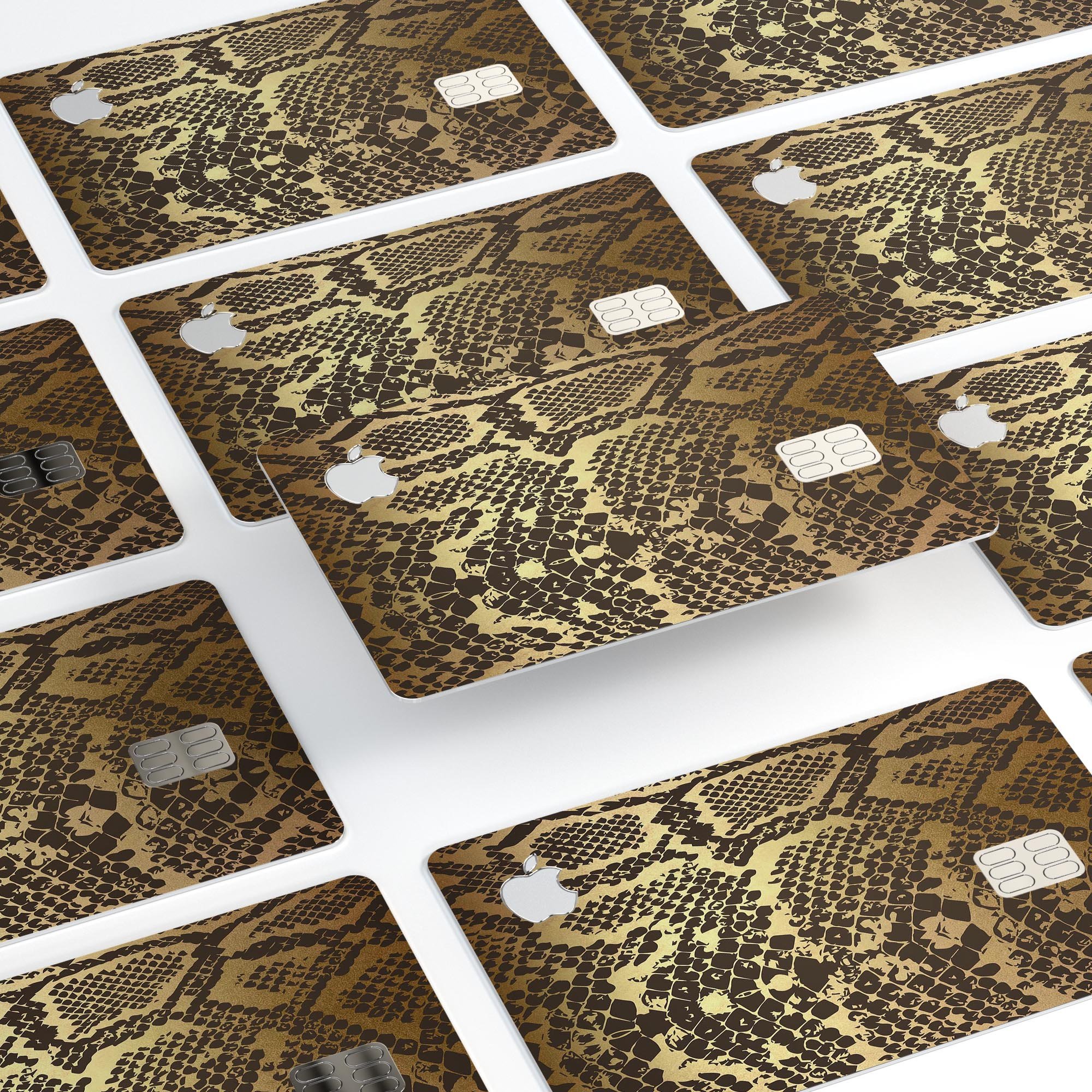 Dark Gold Flaked Animal v4 skin kit for Apple Card, showcasing premium vinyl design and finishes.