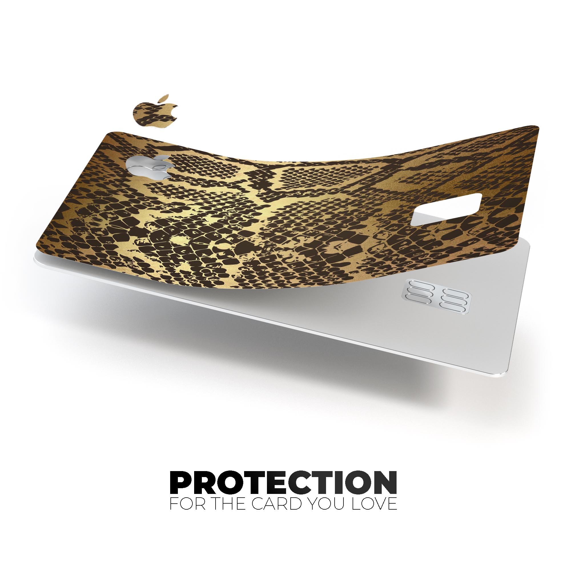 Dark Gold Flaked Animal v4 skin kit for Apple Card, showcasing premium vinyl design and finishes.