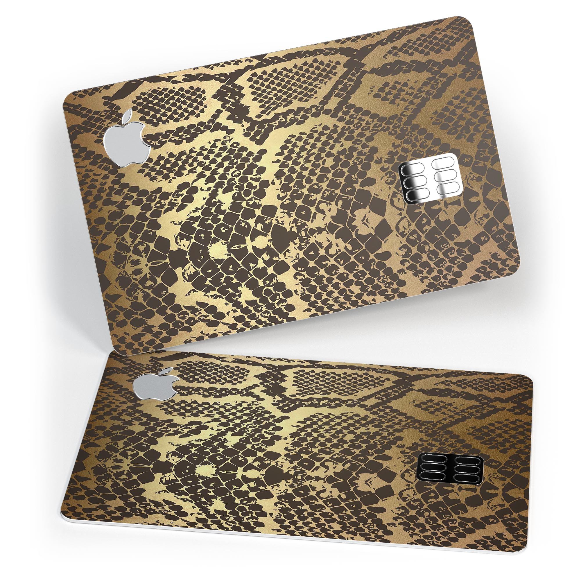 Dark Gold Flaked Animal v4 skin kit for Apple Card, showcasing premium vinyl design and finishes.