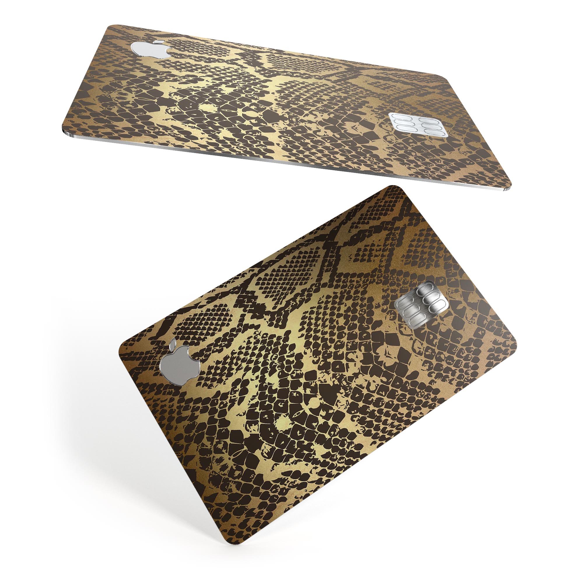 Dark Gold Flaked Animal v4 skin kit for Apple Card, showcasing premium vinyl design and finishes.