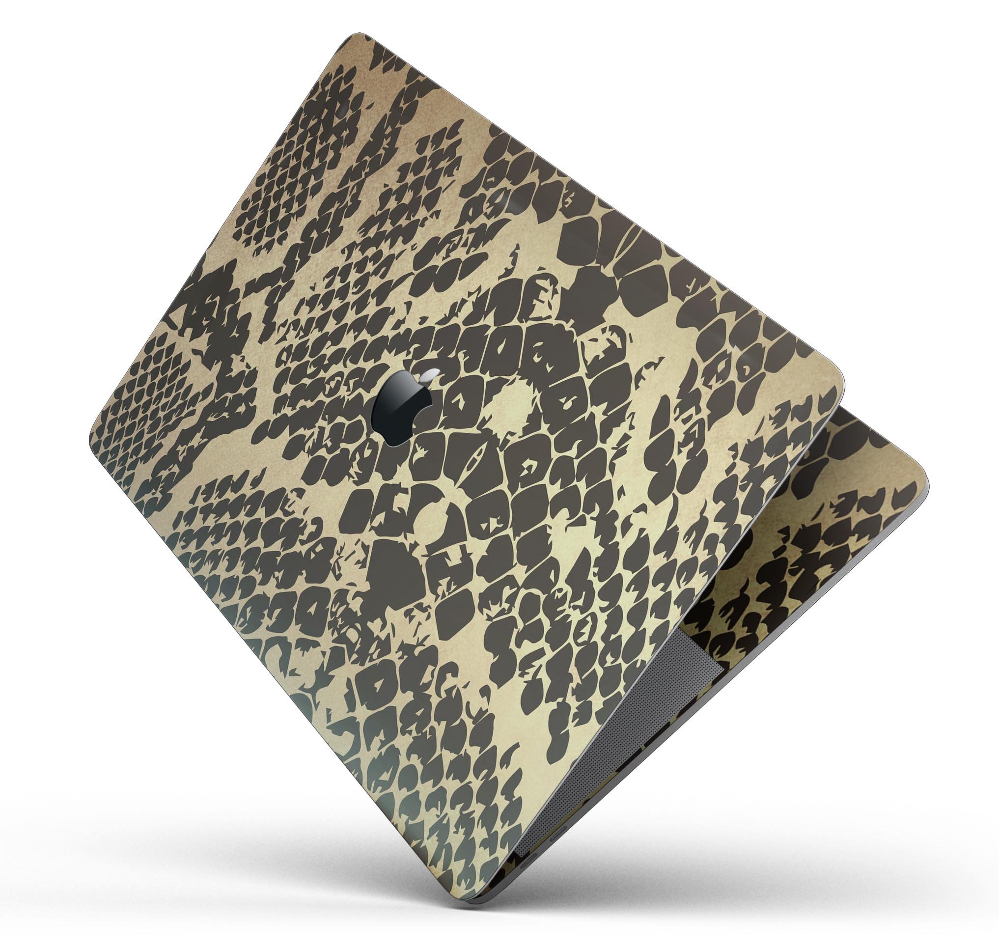 Dark Gold Flaked Animal v4 Skin Decal Wrap Kit for MacBook, showcasing a stylish design with a premium vinyl finish.