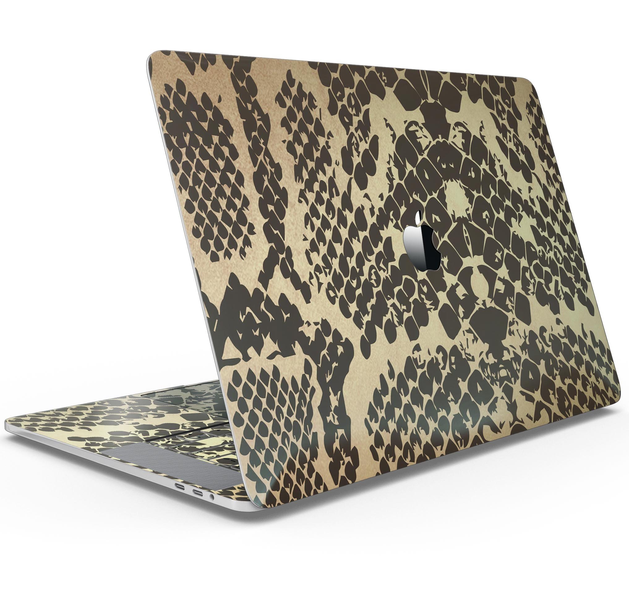 Dark Gold Flaked Animal v4 Skin Decal Wrap Kit for MacBook, showcasing a stylish design with a premium vinyl finish.