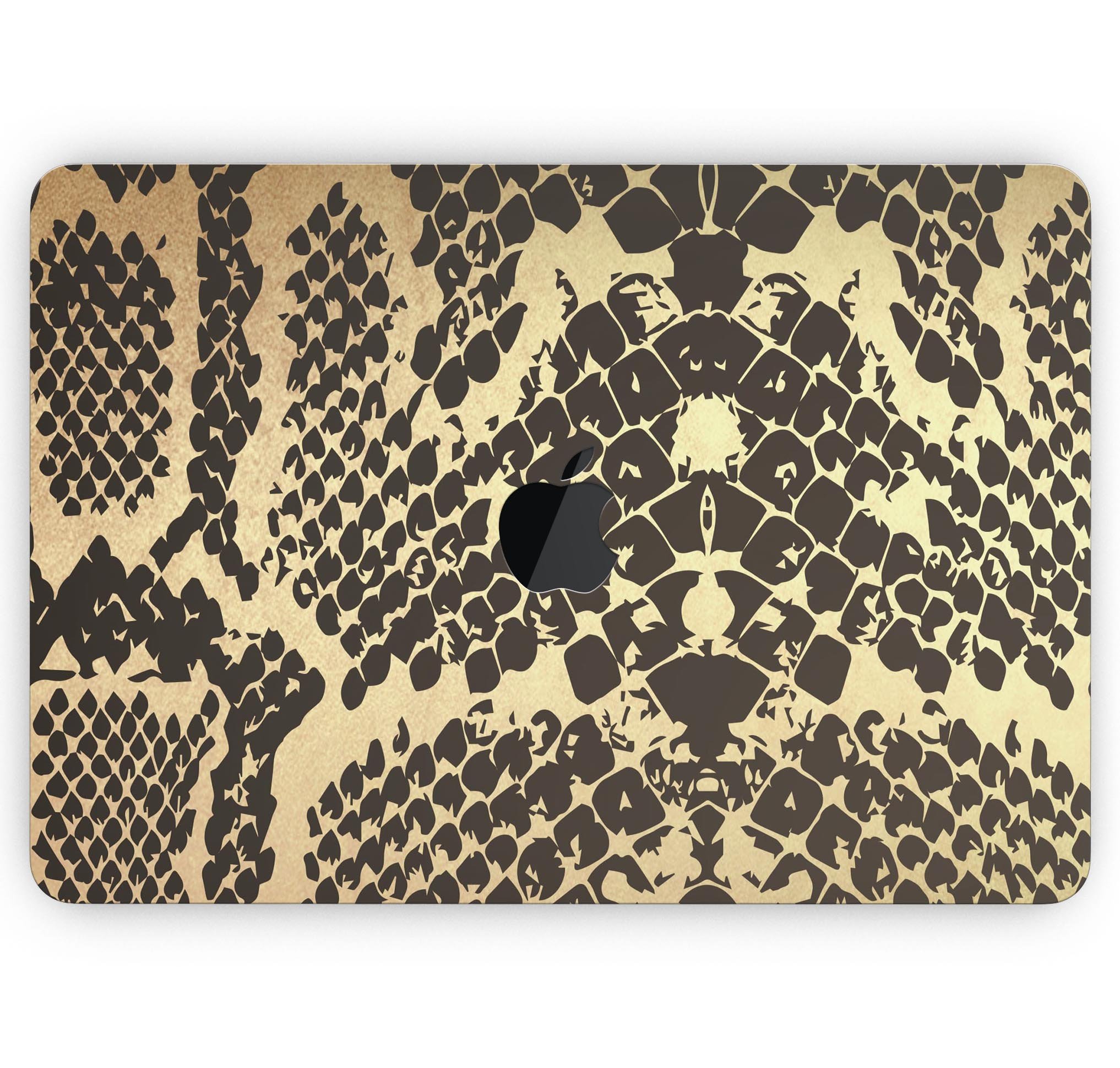 Dark Gold Flaked Animal v4 Skin Decal Wrap Kit for MacBook, showcasing a stylish design with a premium vinyl finish.