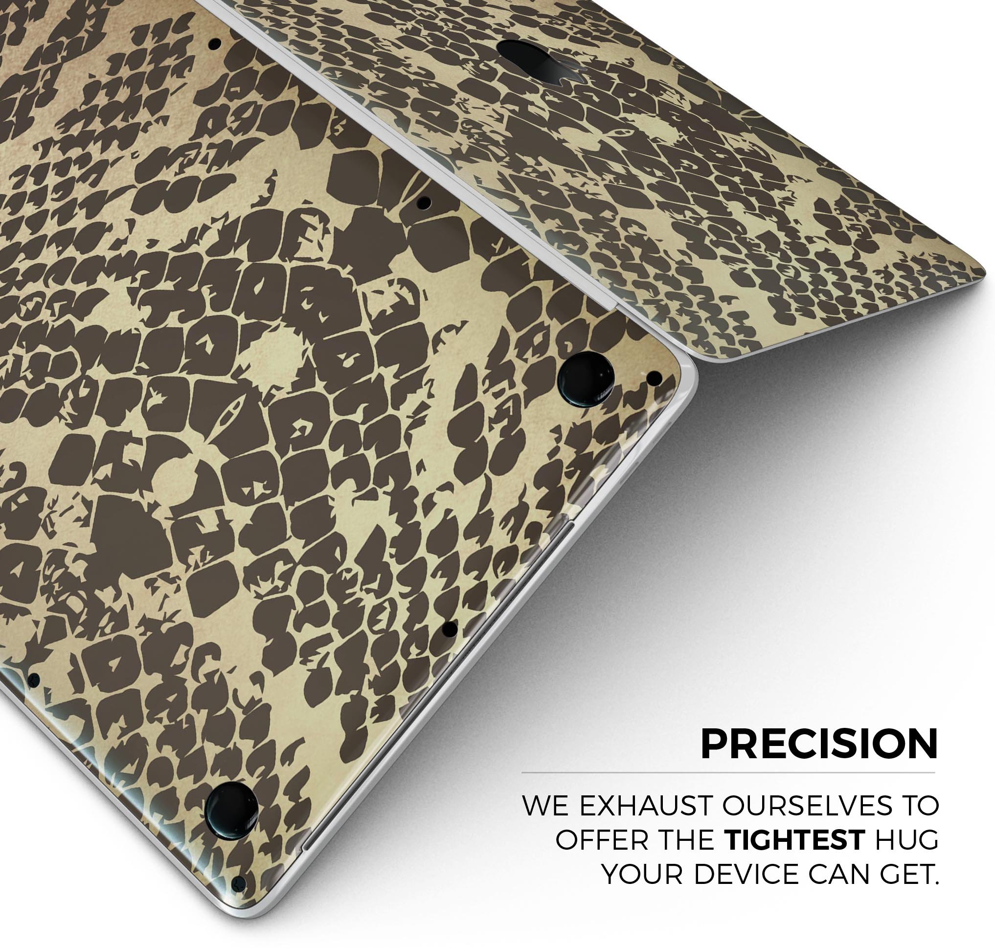 Dark Gold Flaked Animal v4 Skin Decal Wrap Kit for MacBook, showcasing a stylish design with a premium vinyl finish.