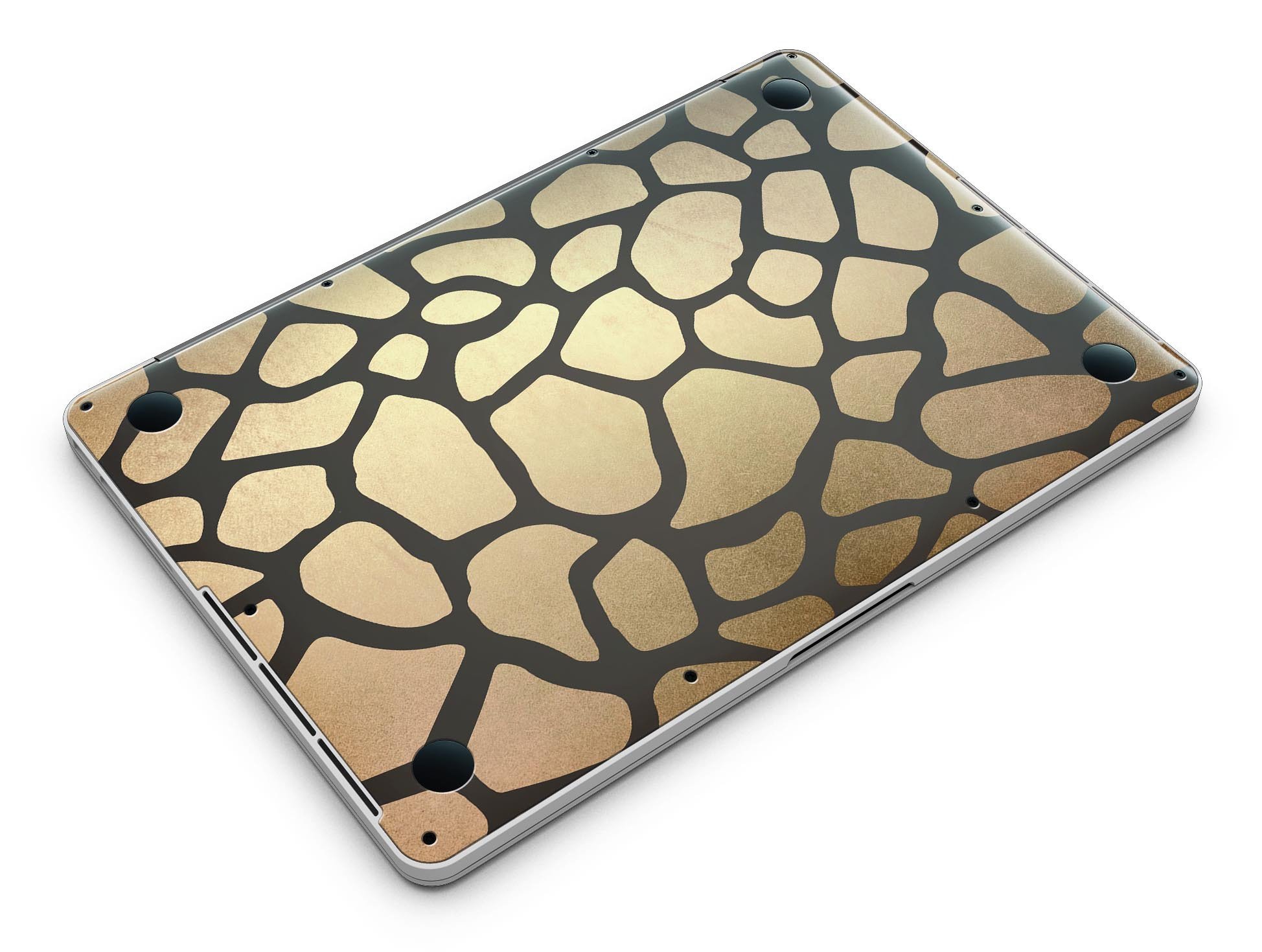 Dark Gold Flaked Animal v5 skin for MacBook Pro with Retina Display, showcasing a stylish design that protects the device.