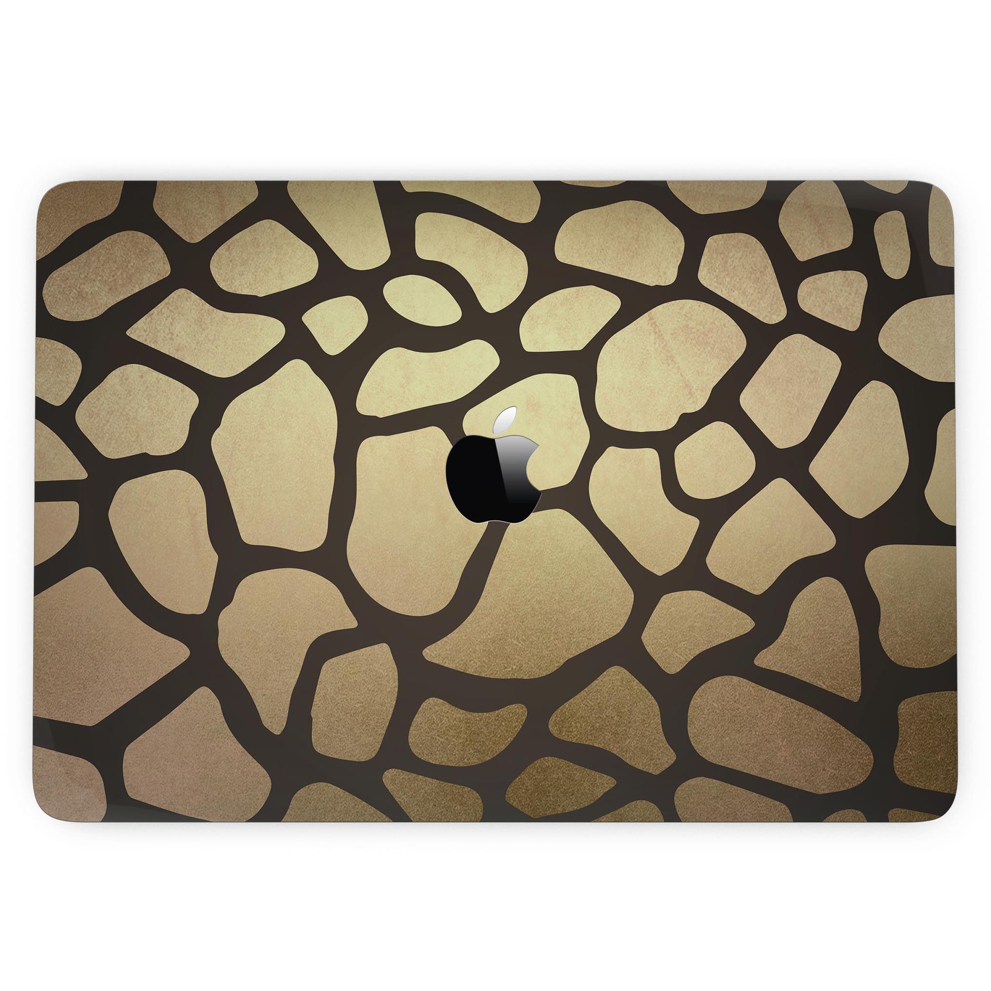 Dark Gold Flaked Skin Kit for MacBook Pro with Touch Bar, showcasing a stylish design and premium vinyl material.