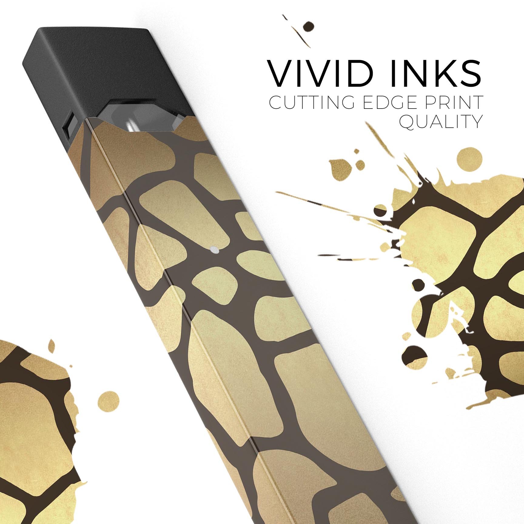 Dark Gold Flaked Animal v5 skin-wrap for JUUL device, showcasing a stylish design with premium quality finish.