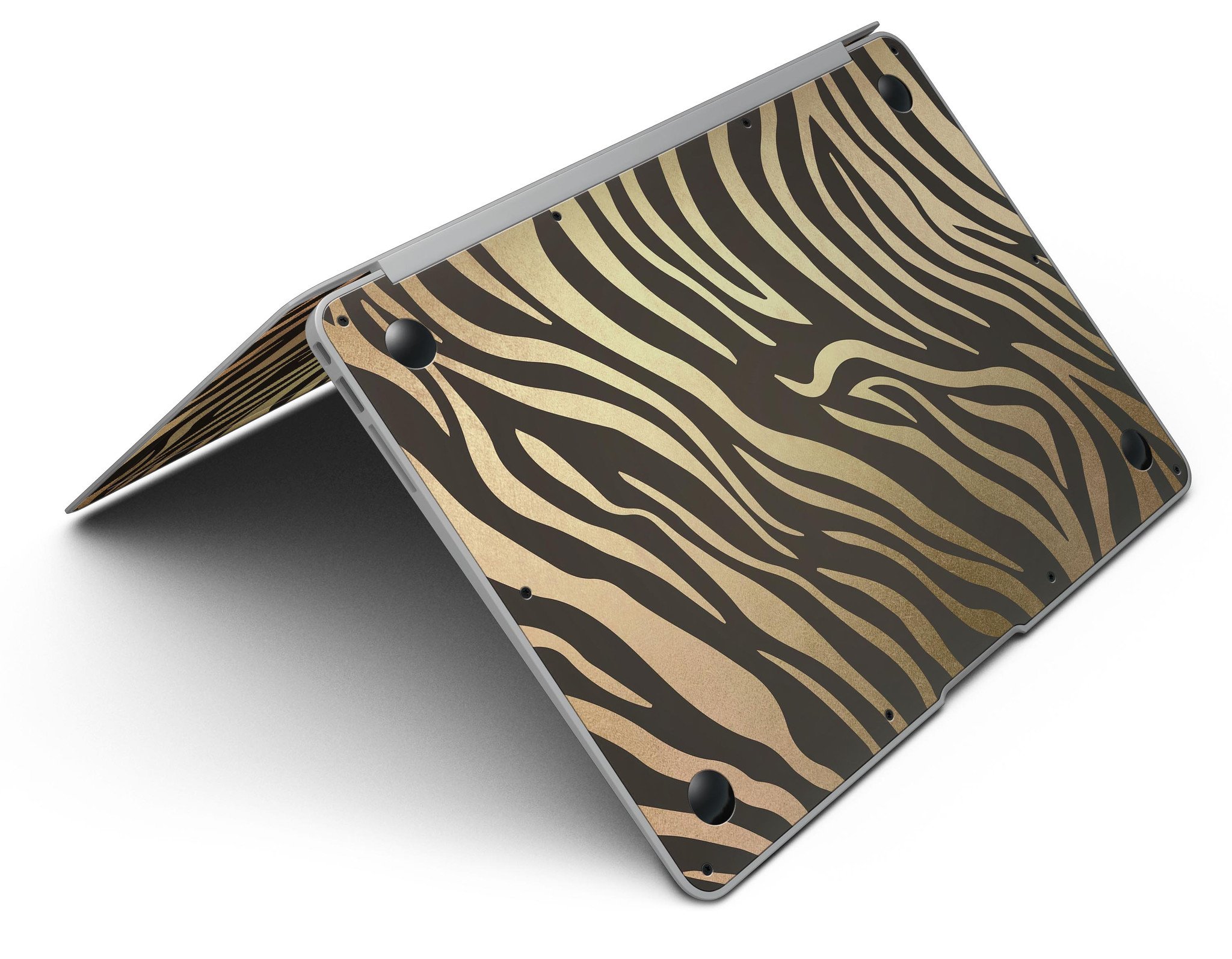 Dark Gold Flaked Animal v6 MacBook Air Skin Kit showcasing premium vinyl design.