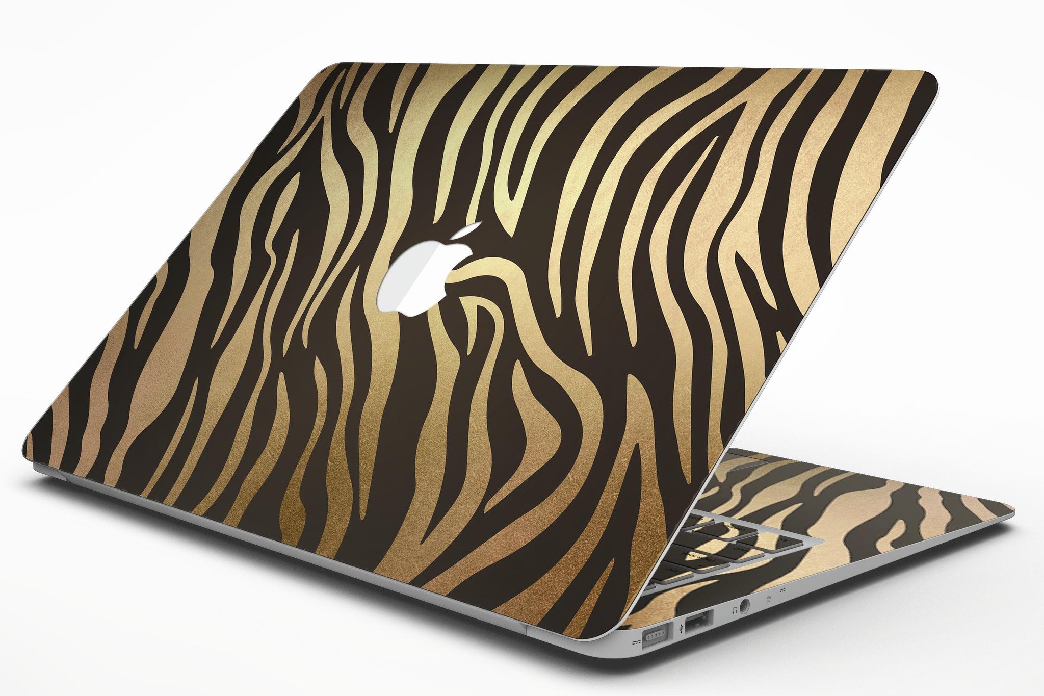 Dark Gold Flaked Animal v6 MacBook Air Skin Kit showcasing premium vinyl design.