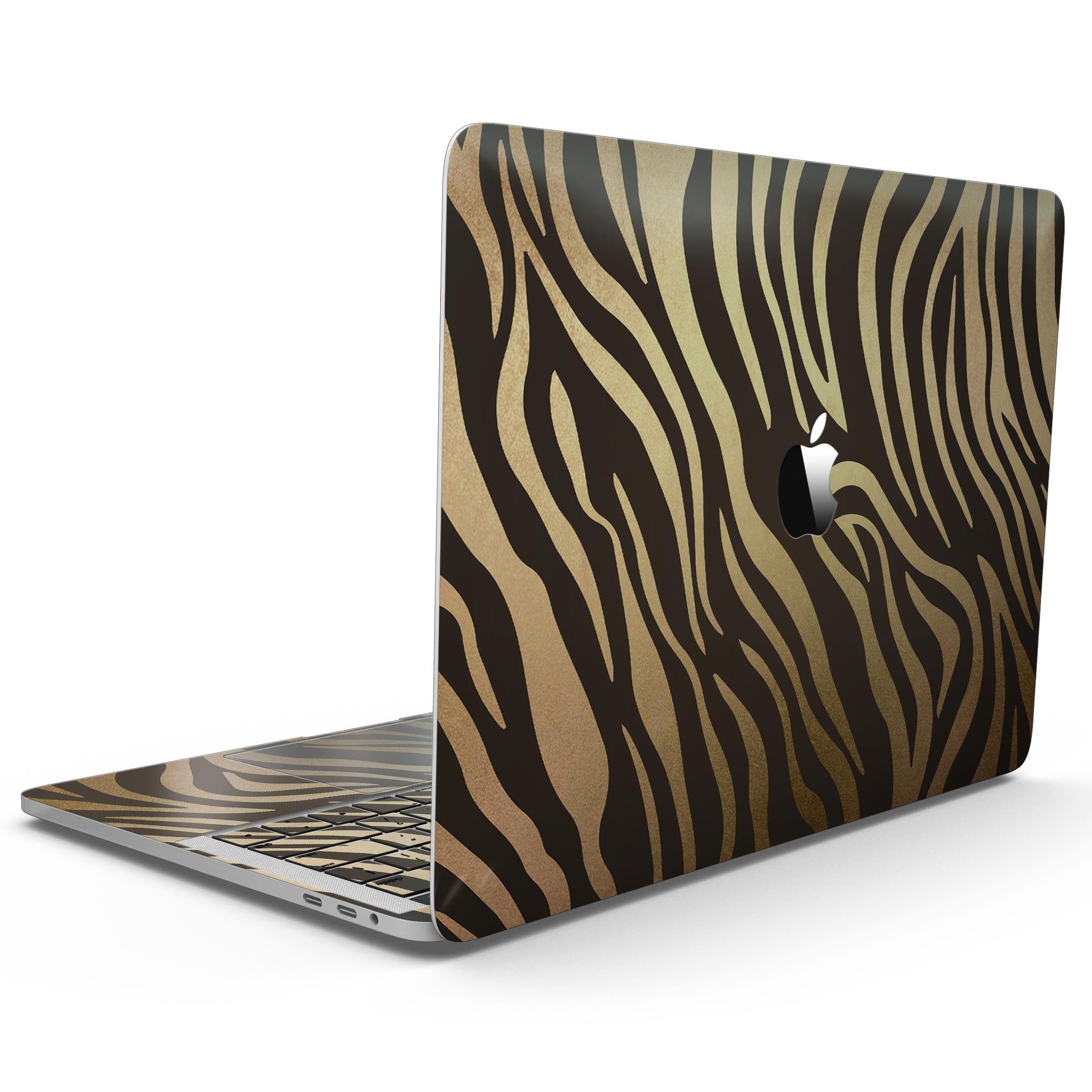 Dark Gold Flaked Skin Kit for MacBook Pro with Touch Bar, showcasing a stylish design and premium vinyl material.