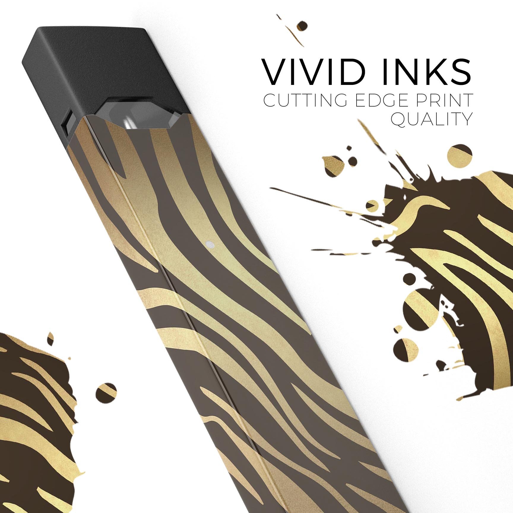 Dark Gold Flaked Animal v6 skin wrap for JUUL device, showcasing a stylish design with a premium finish.