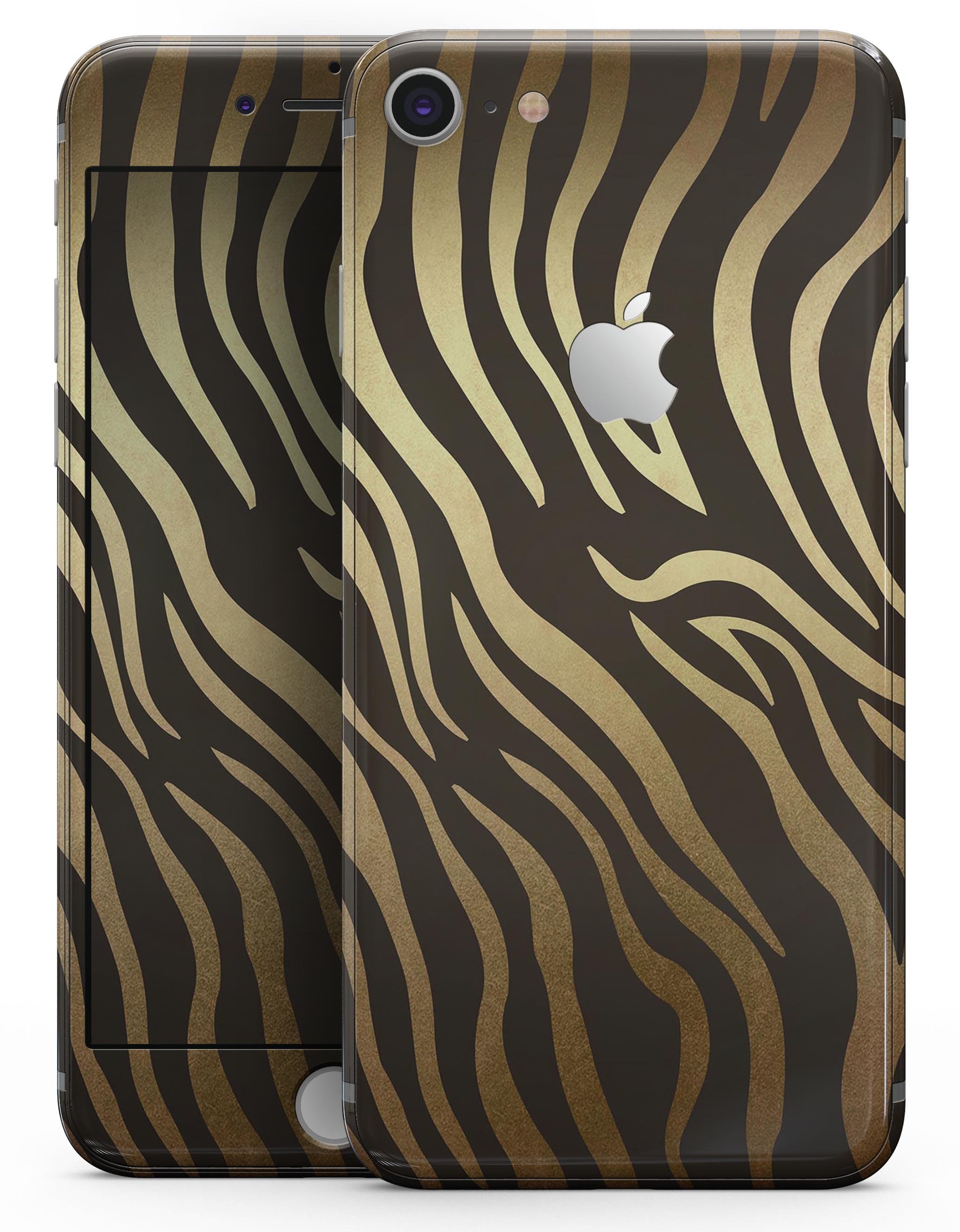 Dark Gold Flaked Skin-kit for iPhone 8 and 8 Plus, showcasing a sleek design with a premium vinyl finish.