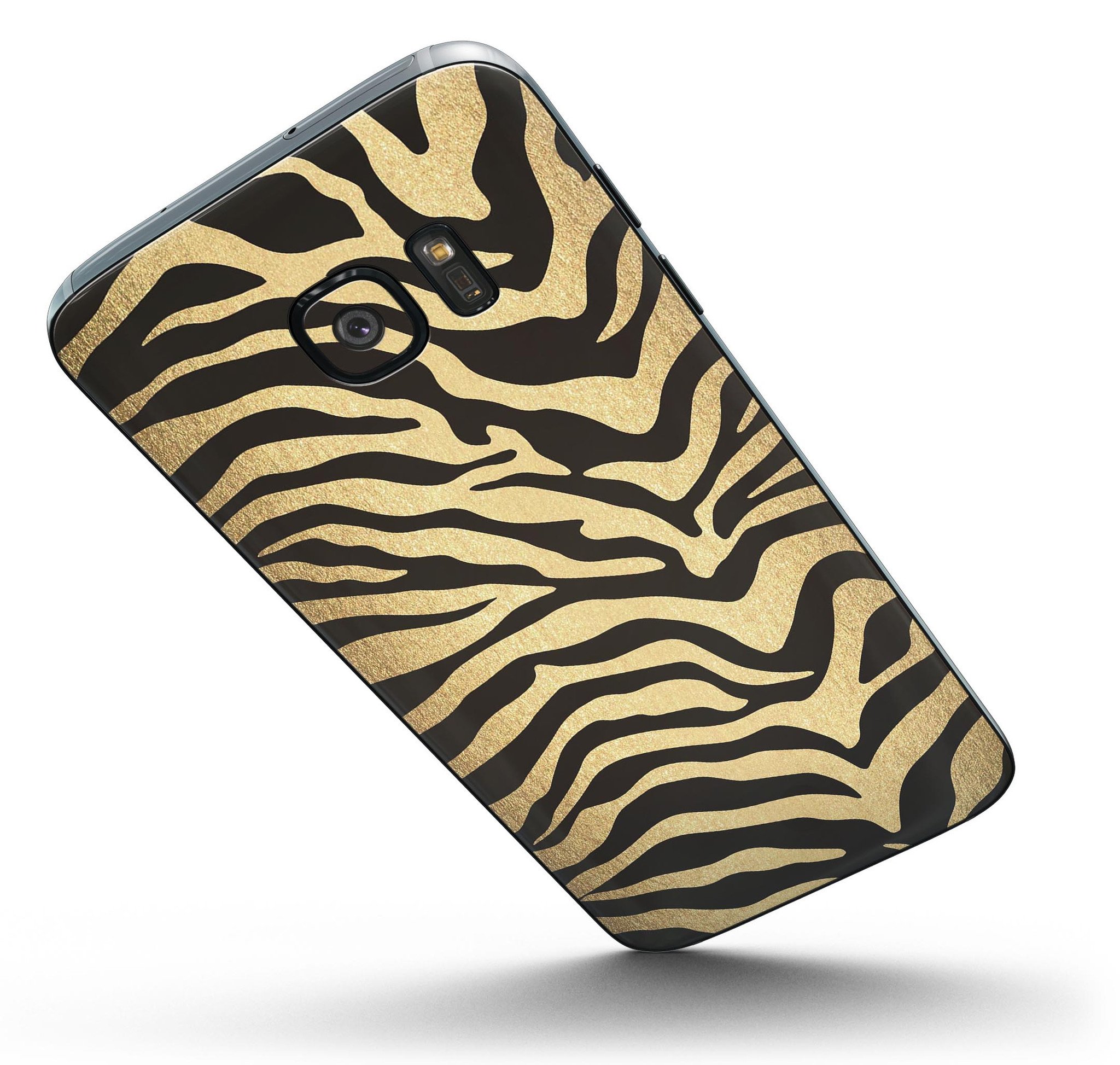 Dark Gold Flaked Animal v7 Full Body Skin-Kit for Samsung Galaxy S7 and S7 Edge, showcasing a stylish design and premium vinyl material.